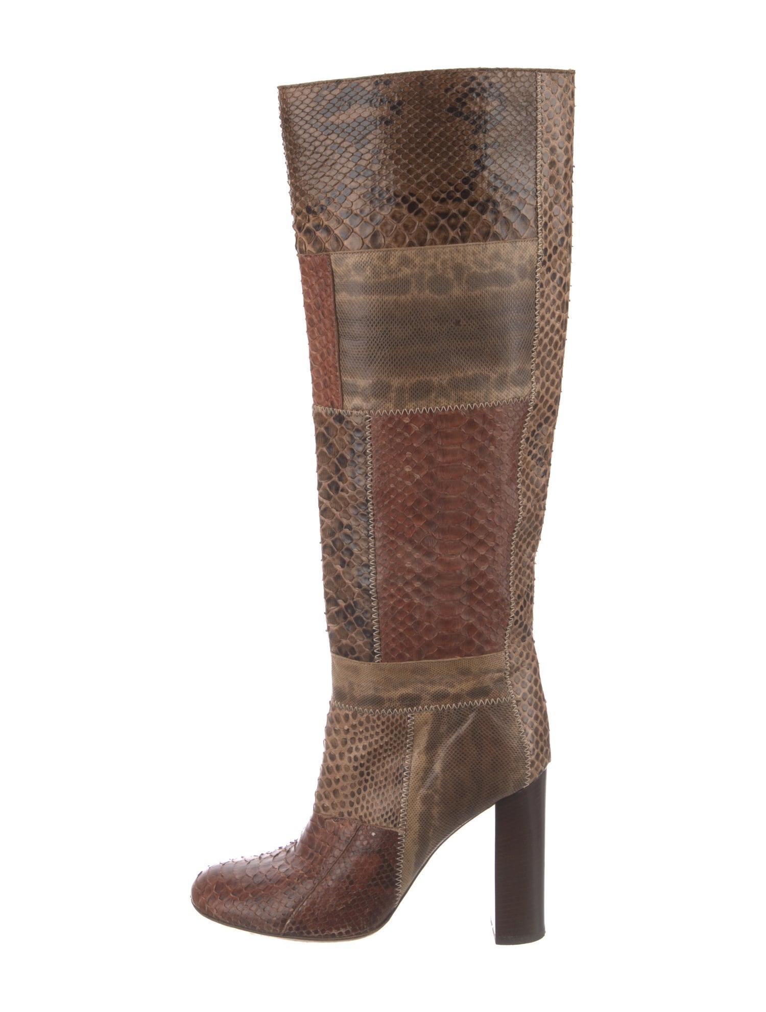 Chloé Snakeskin Animal Print Boots
