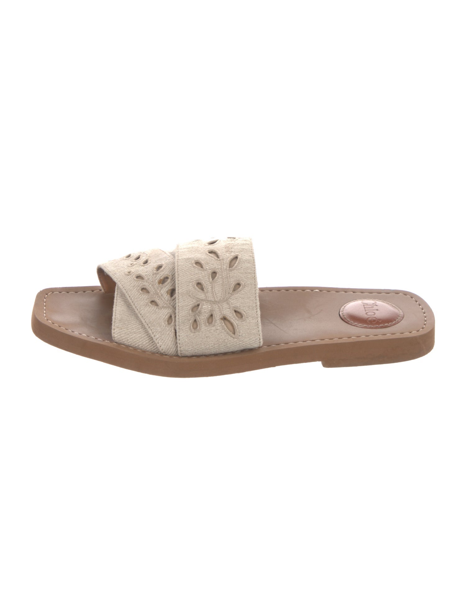 Chloé Canvas Patterned Slides