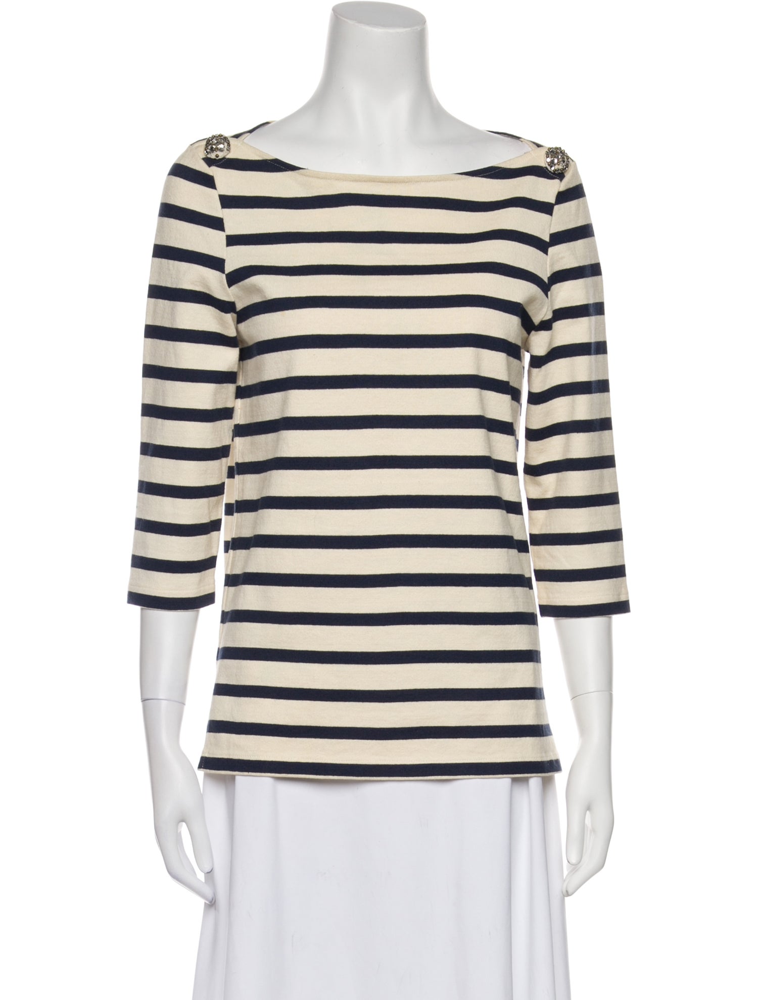 Chloé Striped Bateau Neckline Top