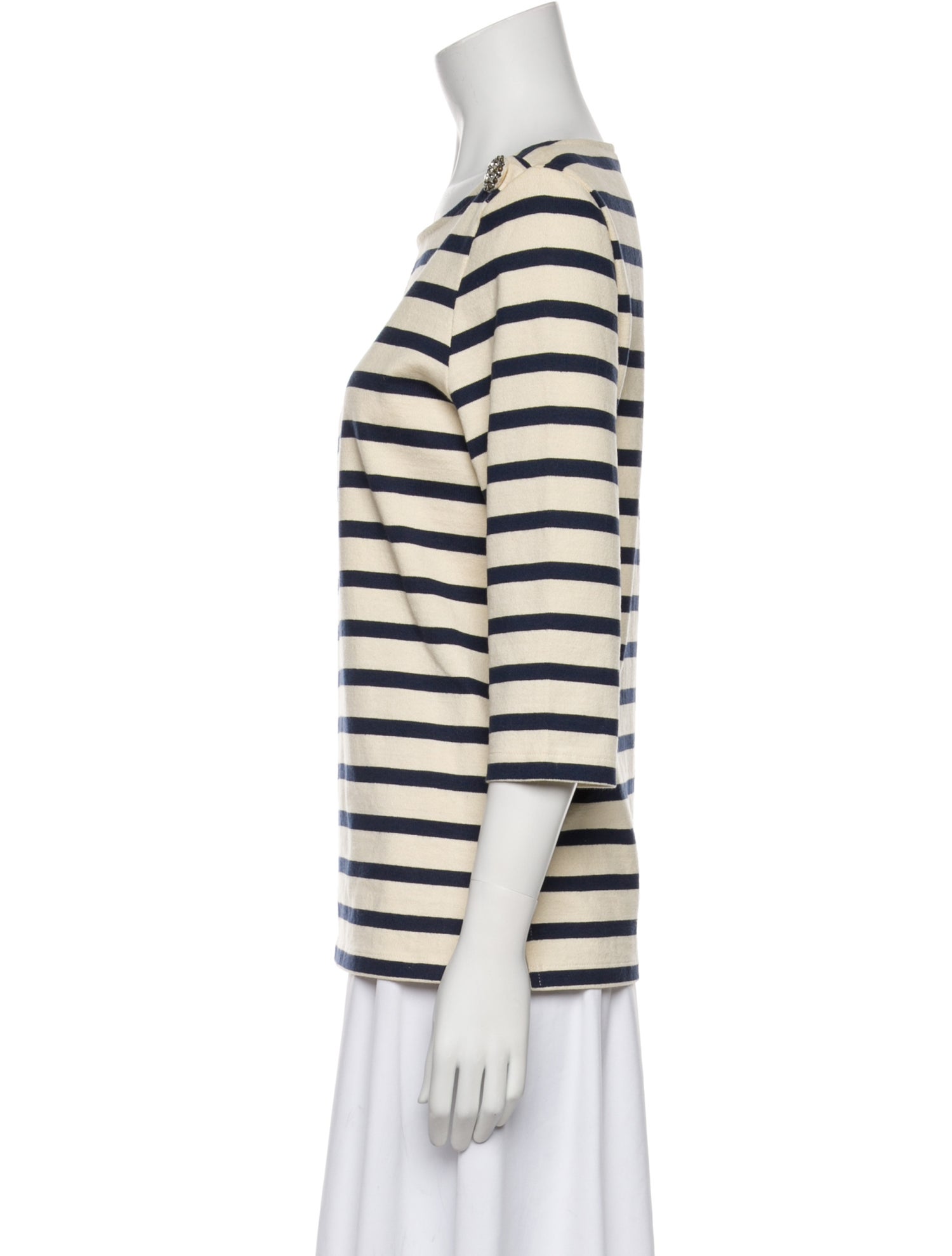 Chloé Striped Bateau Neckline Top