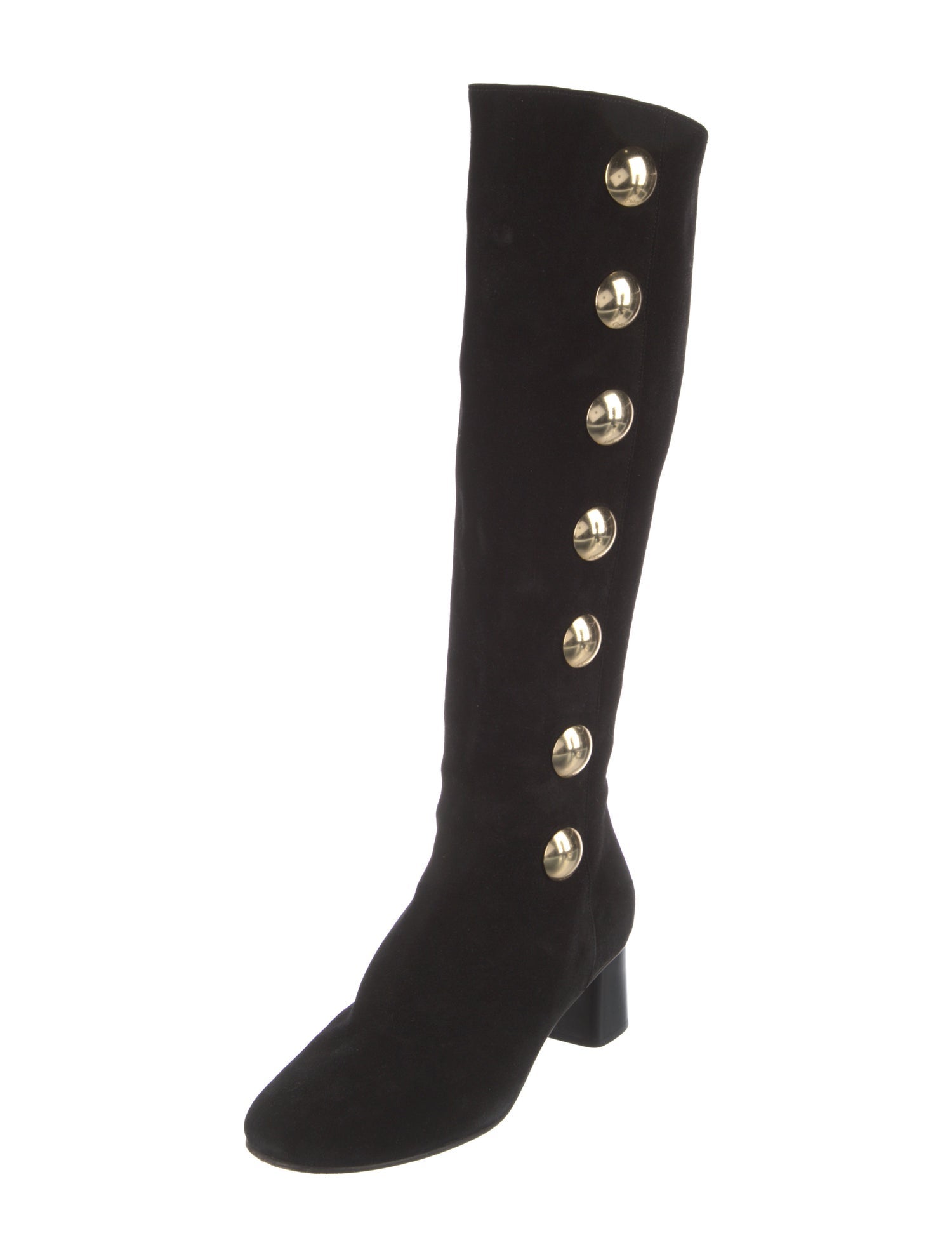 Chloé Suede Studded Accents Boots