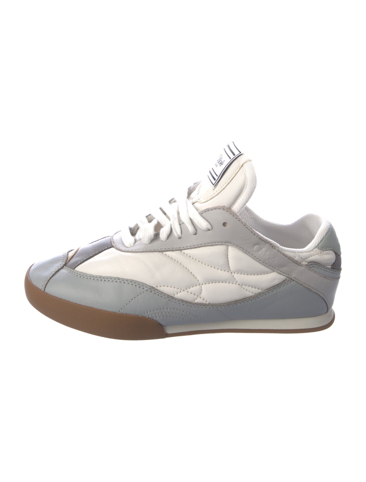 Chloé Leather Colorblock Pattern Sneakers