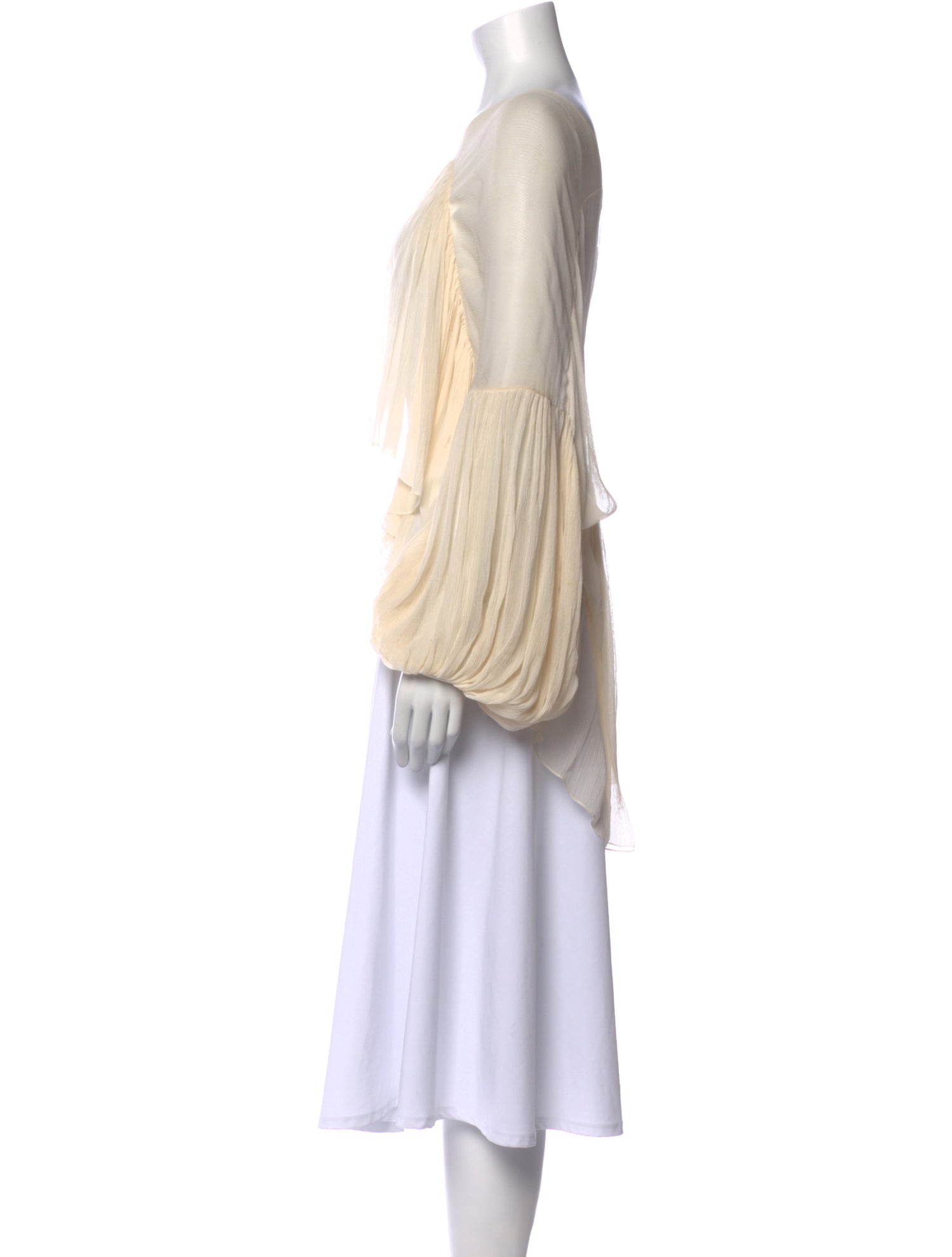 Chloé Off-The-Shoulder Long Sleeve Crop Top