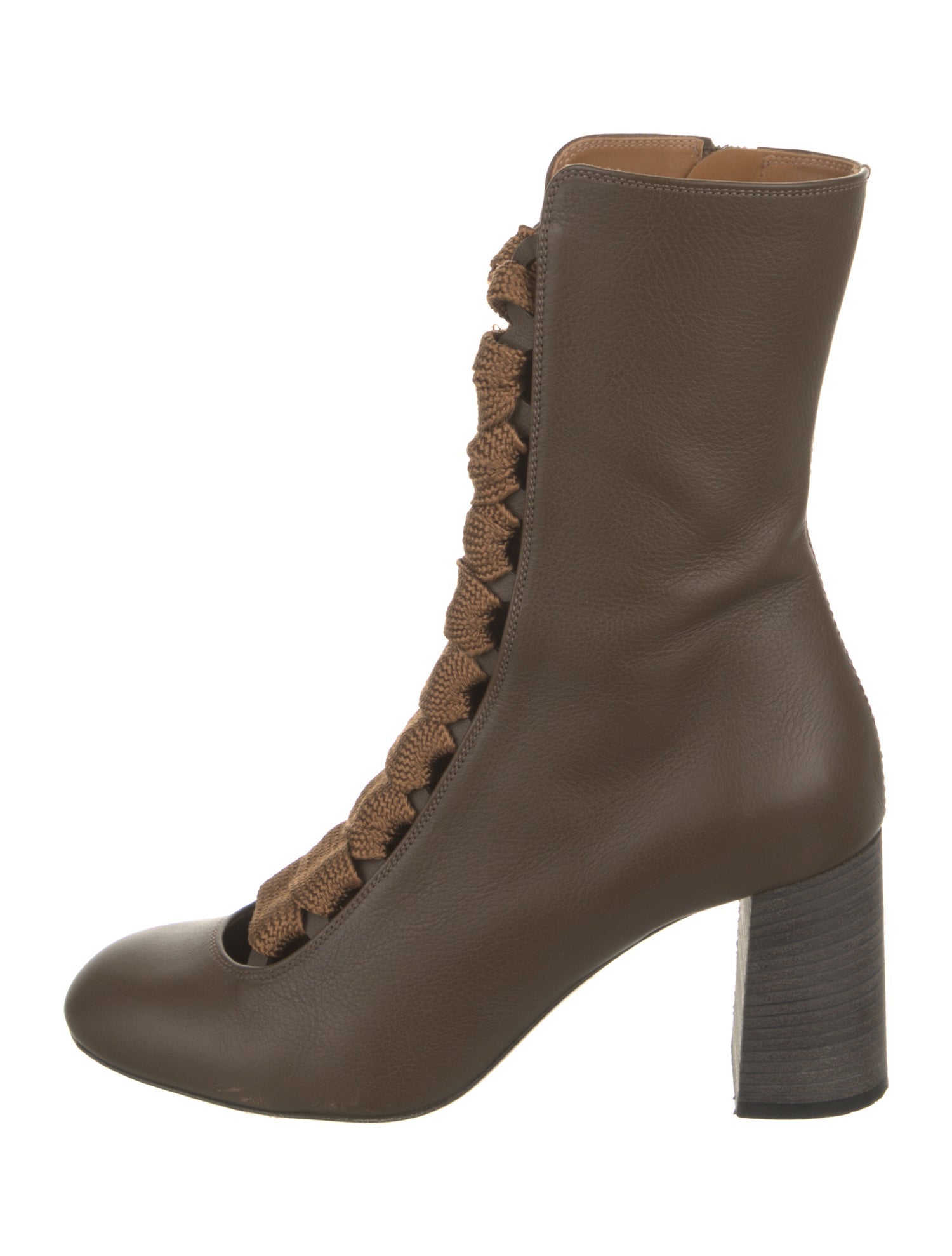 Chloé Leather Lace-Up Boots