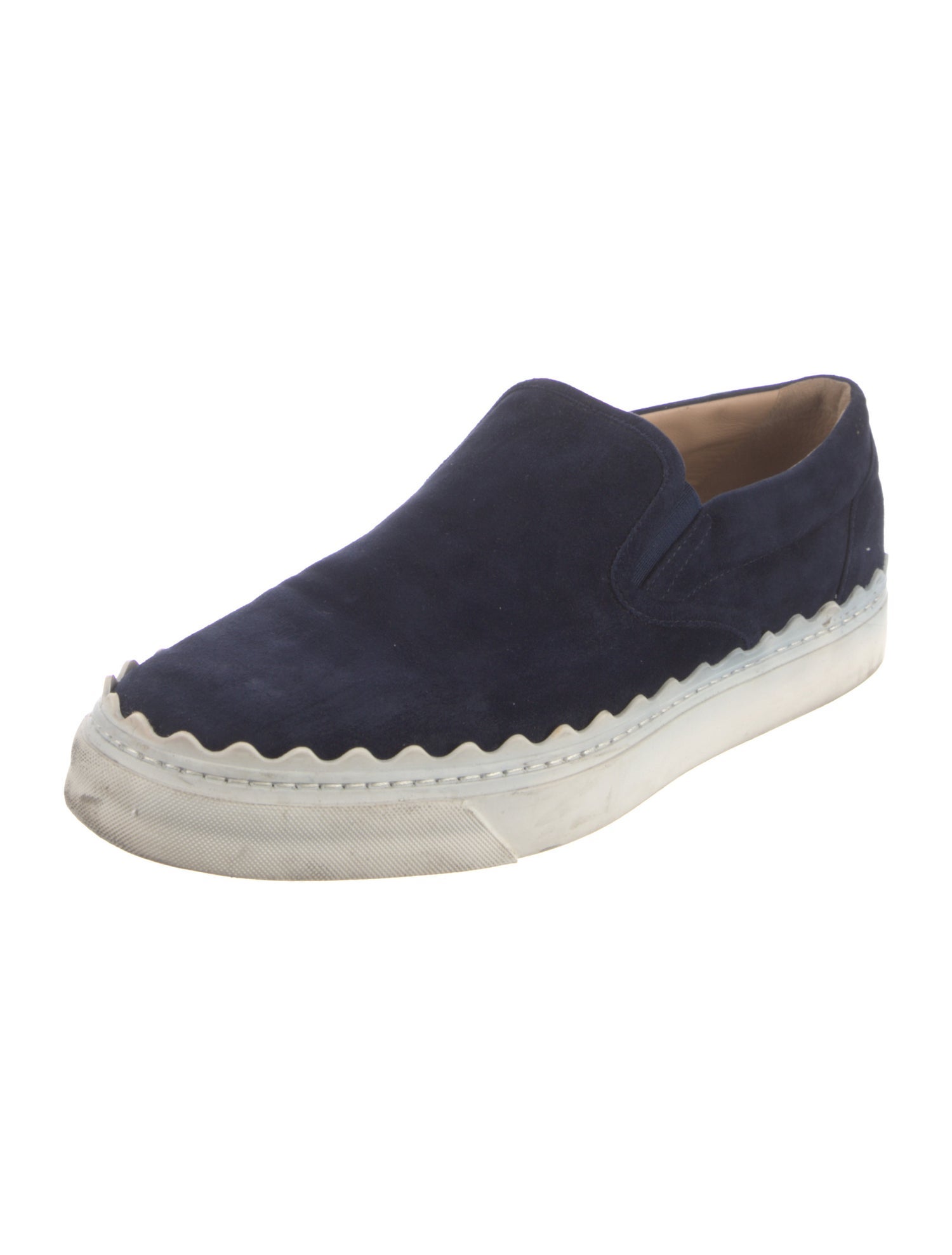 Chloé Suede Scalloped Accent Loafer Sneakers