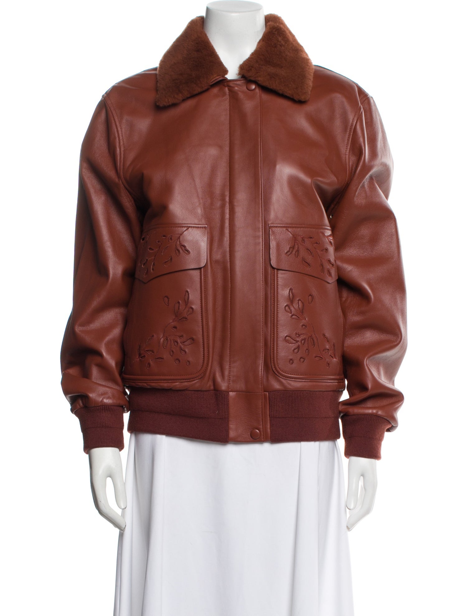 Chloé Lamb Leather Bomber Jacket
