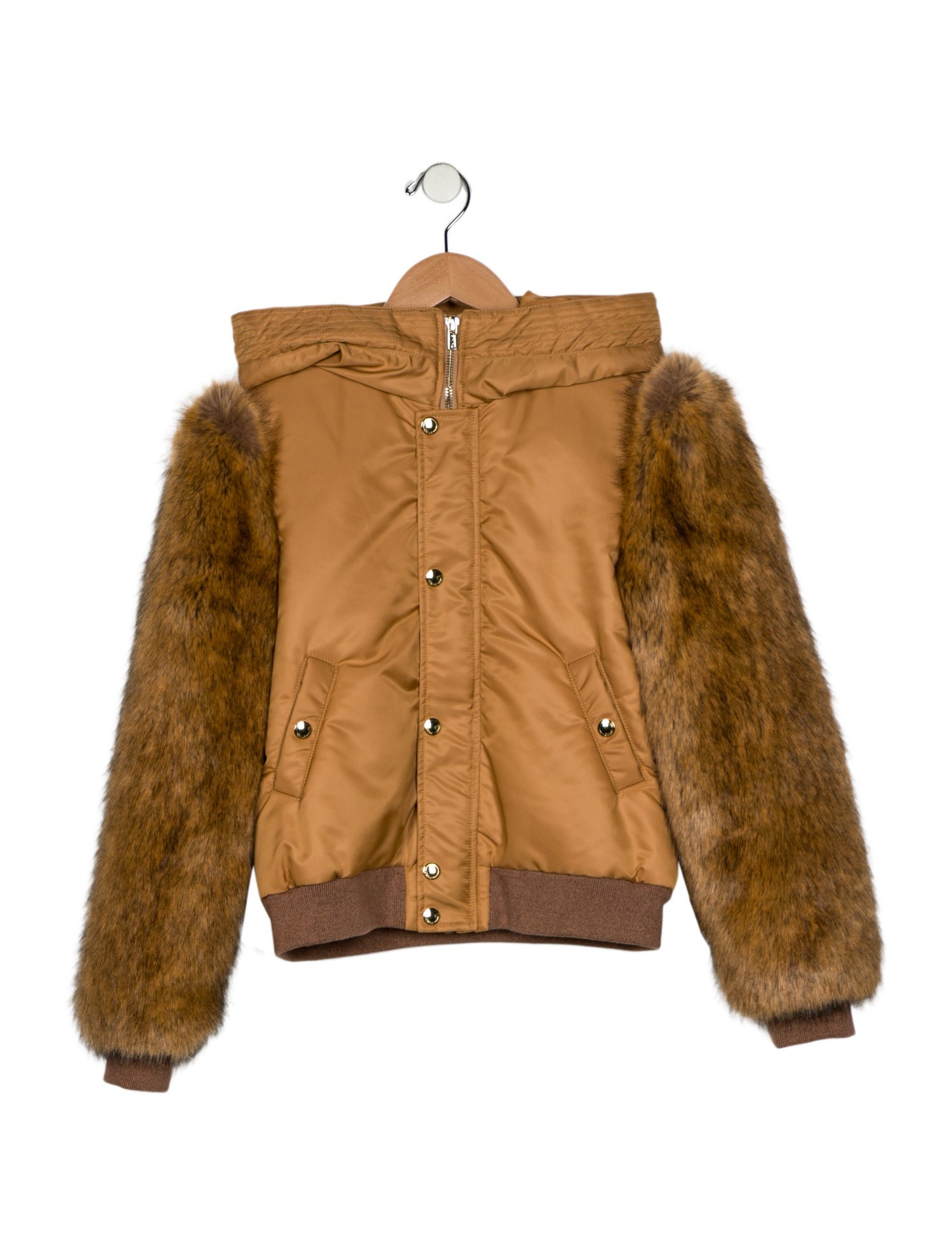 Chloé Girls' Faux Fur Bomber Jacket