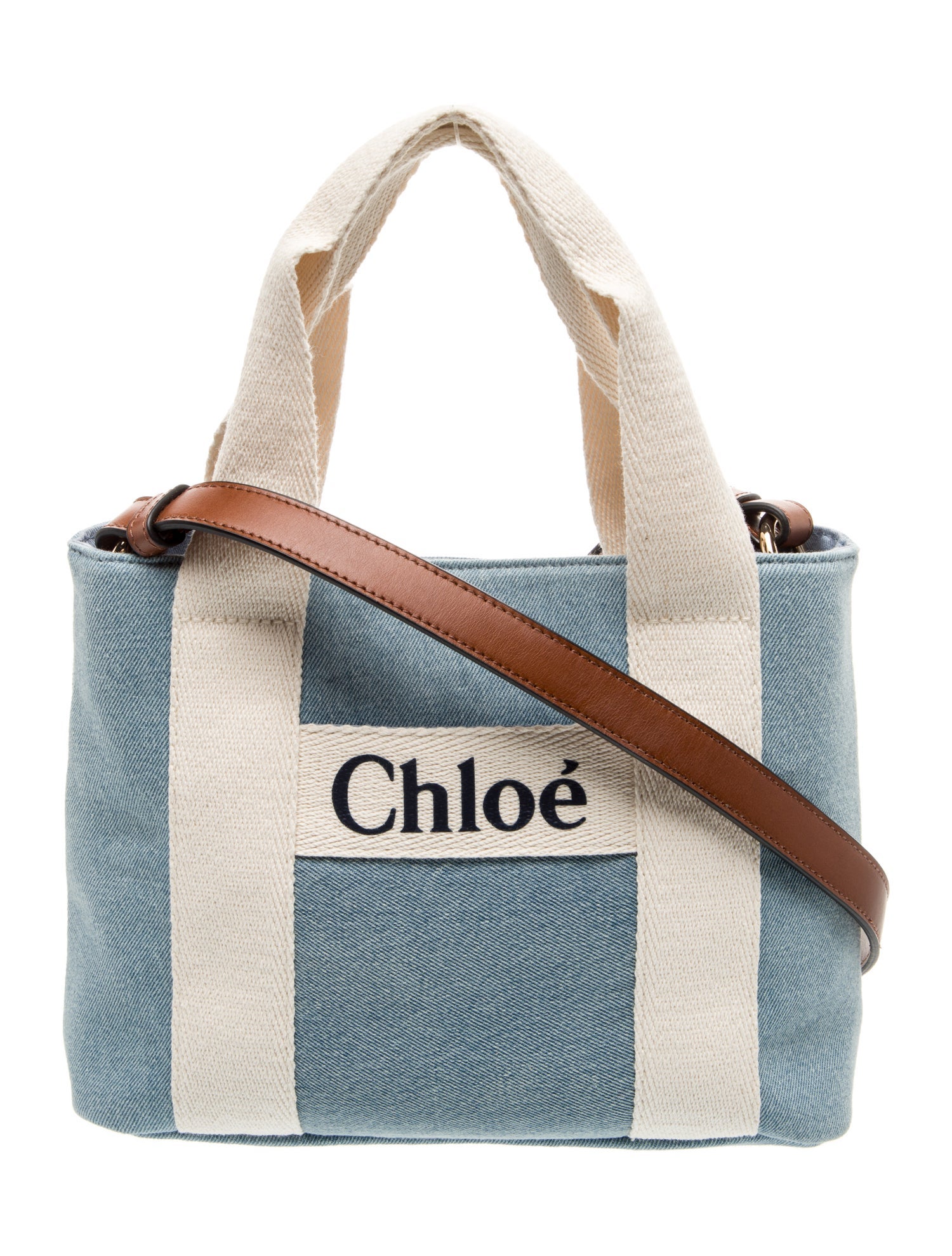 Chloé Girls' Denim Grosgrain Crossbody