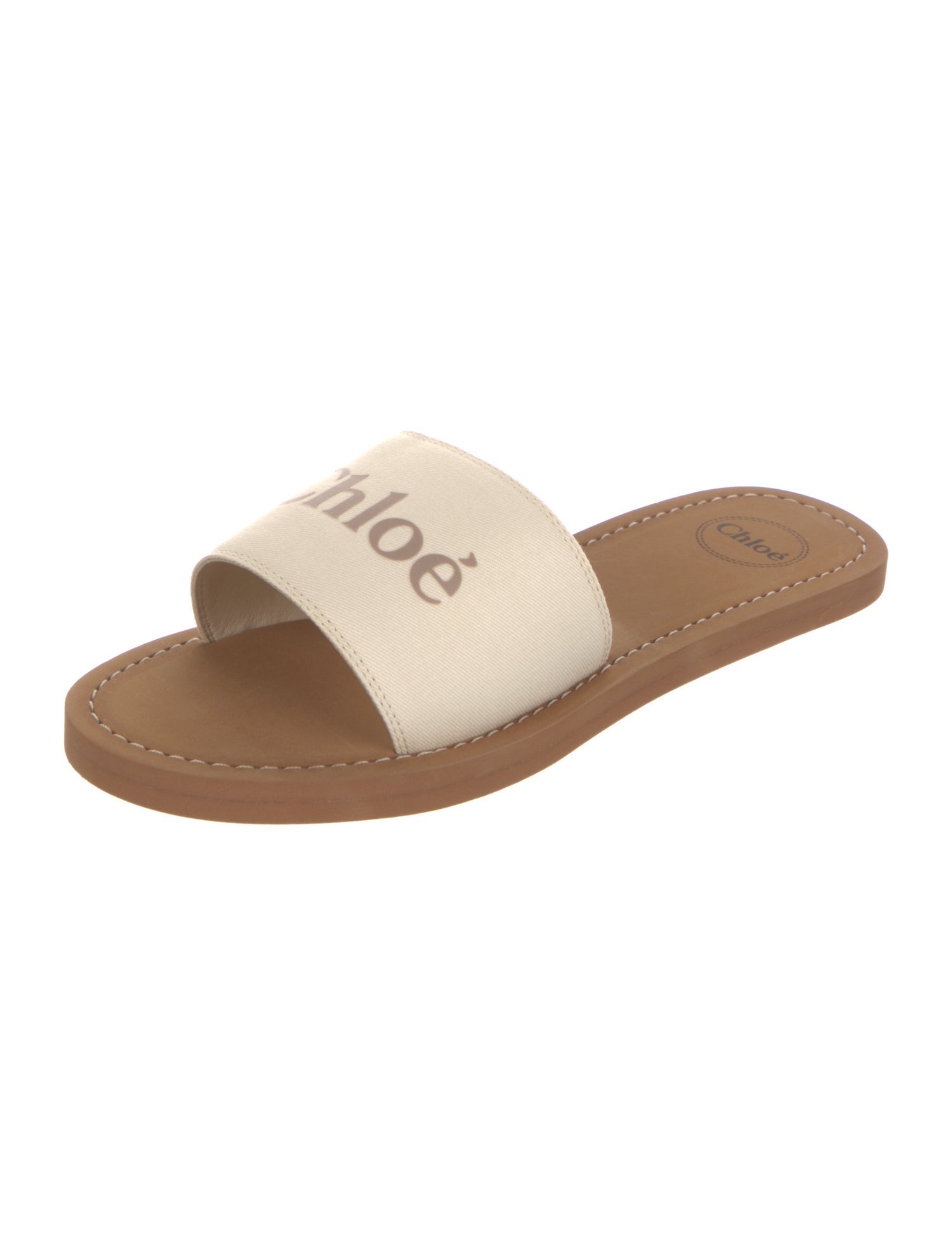 Chloé Girls' Woody Logo Slides