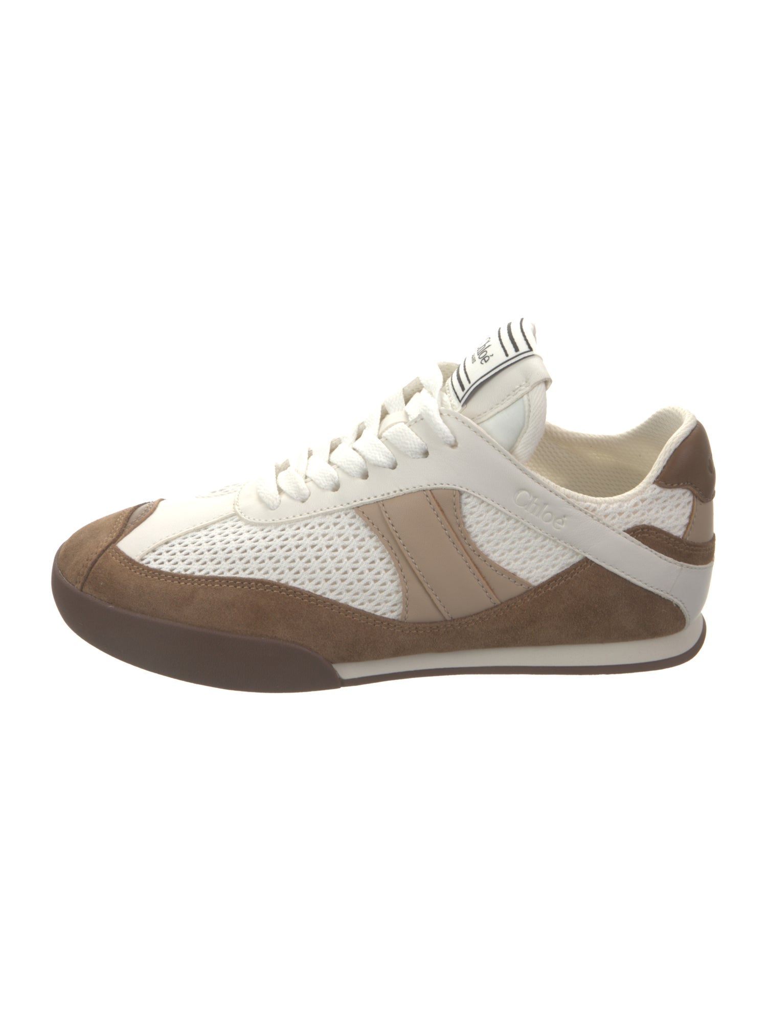 Chloé Canvas Colorblock Pattern Sneakers