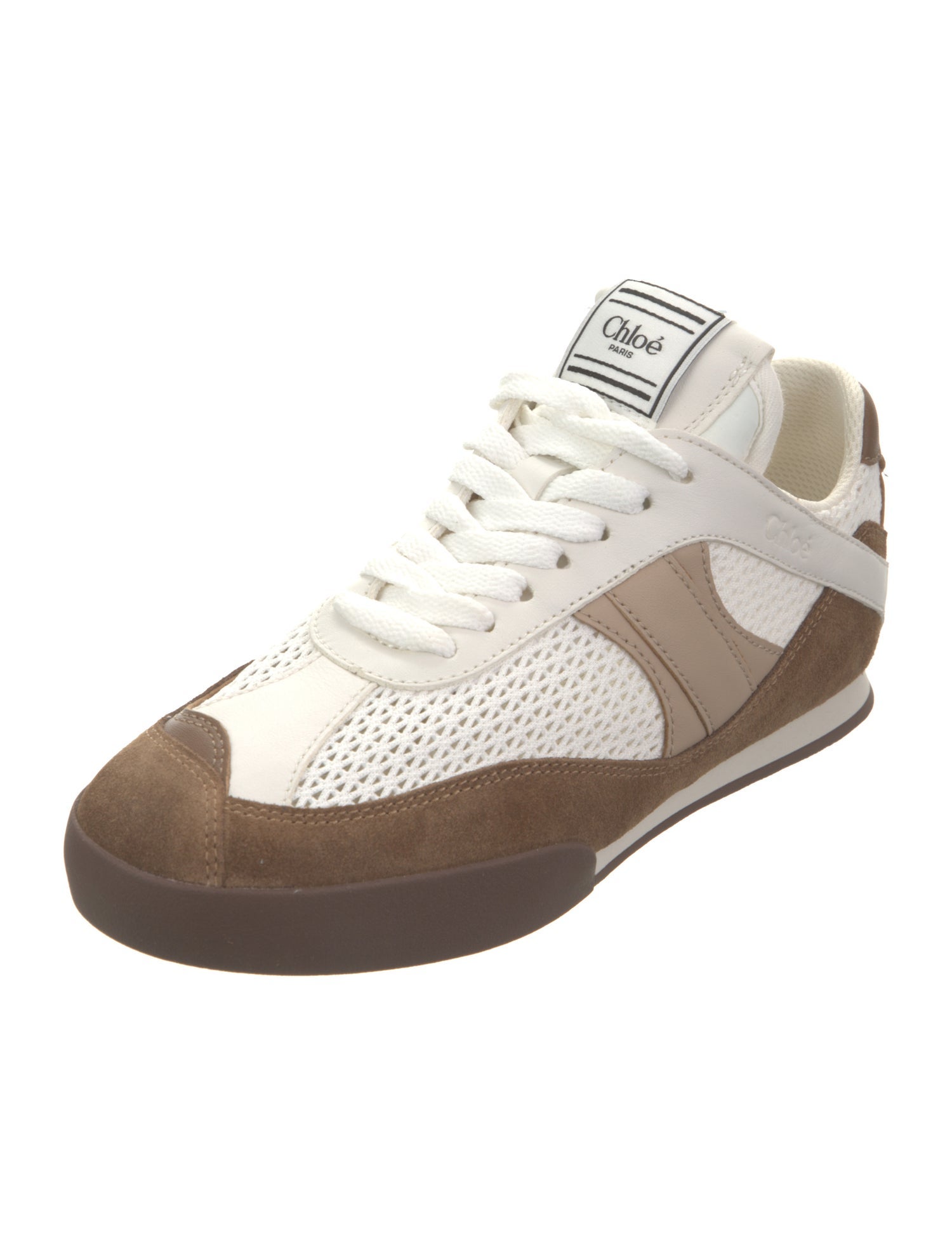 Chloé Canvas Colorblock Pattern Sneakers