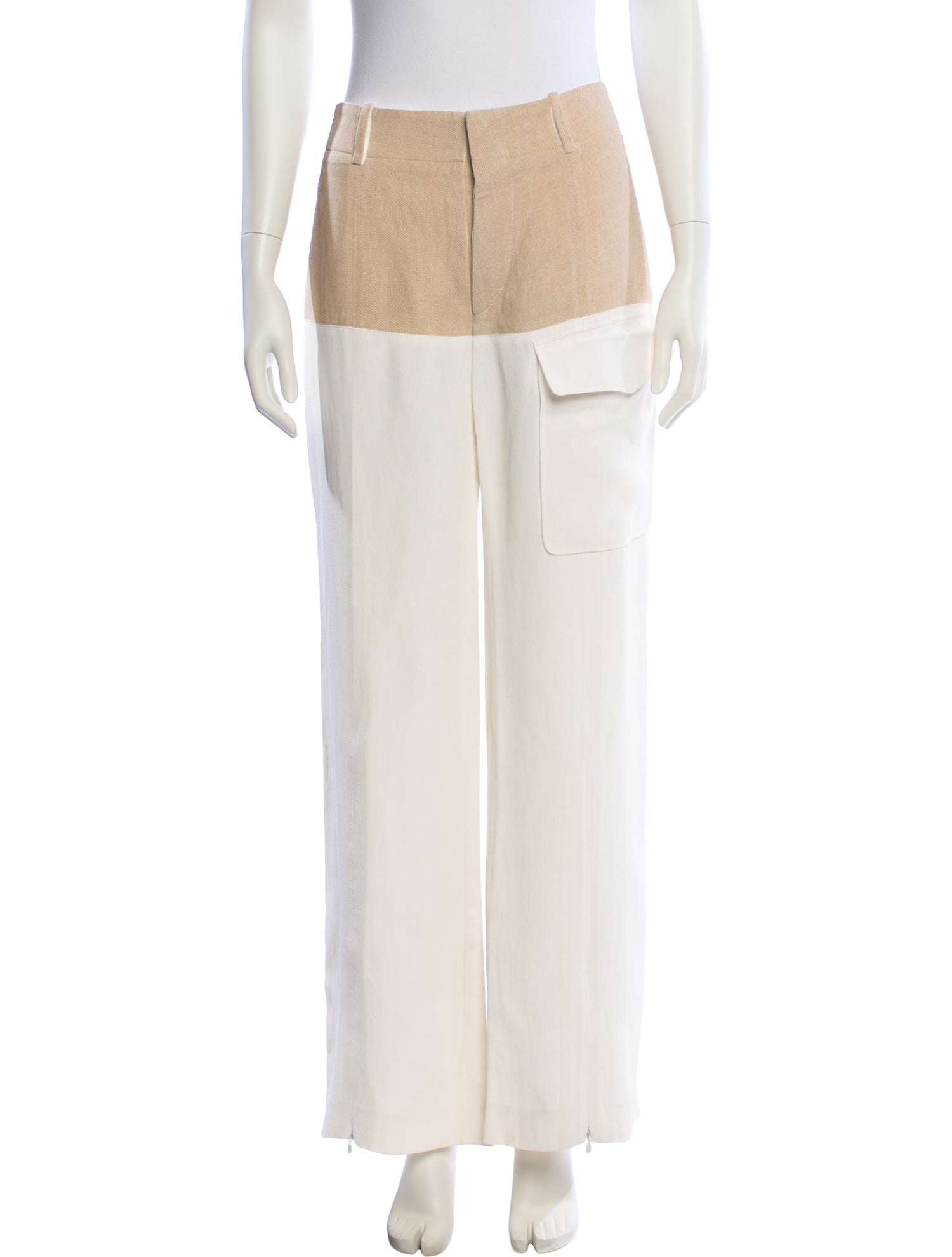 Chloé Colorblock Pattern Wide Leg Pants