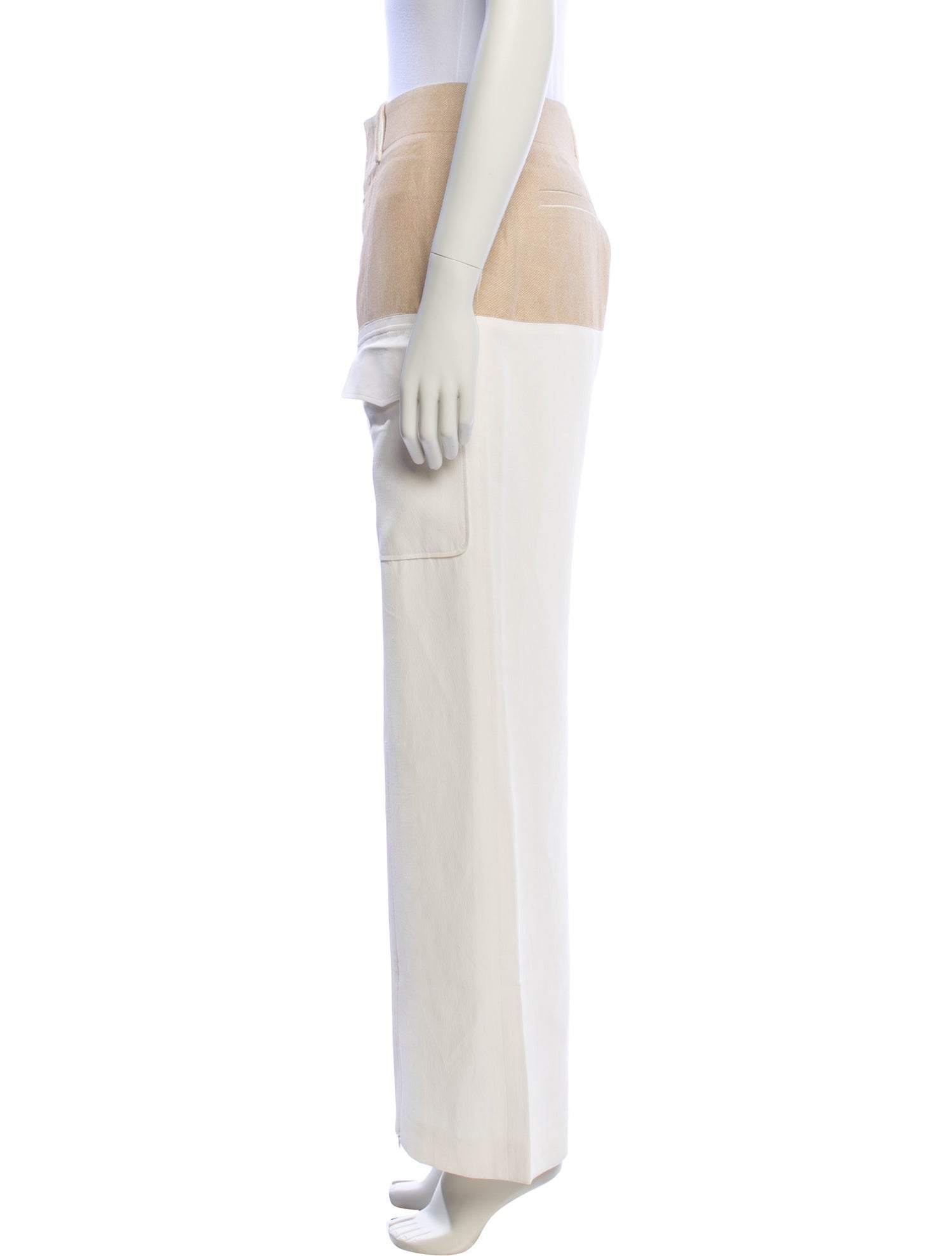 Chloé Colorblock Pattern Wide Leg Pants