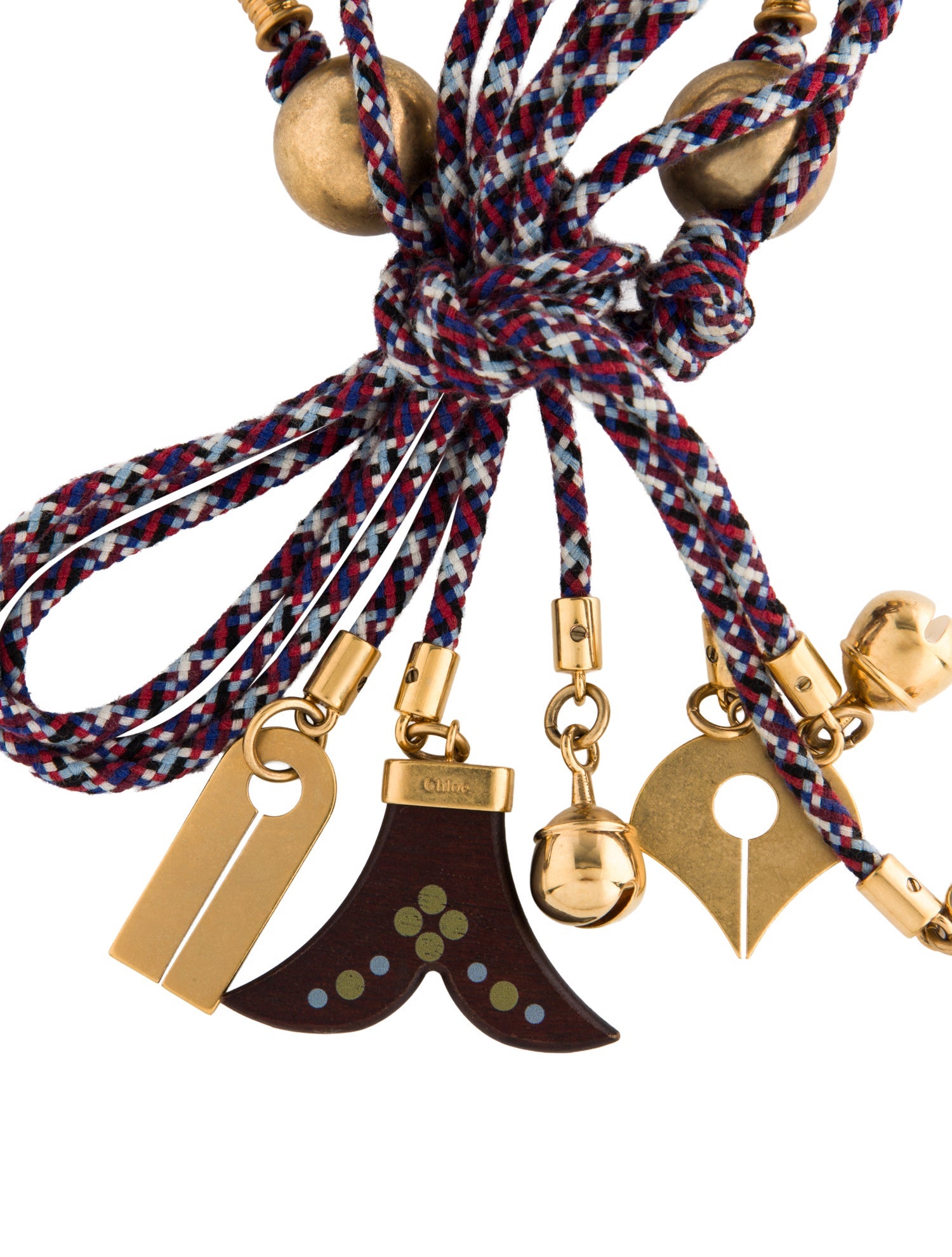 Chloé Cord Janis Beaded Tie Necklace