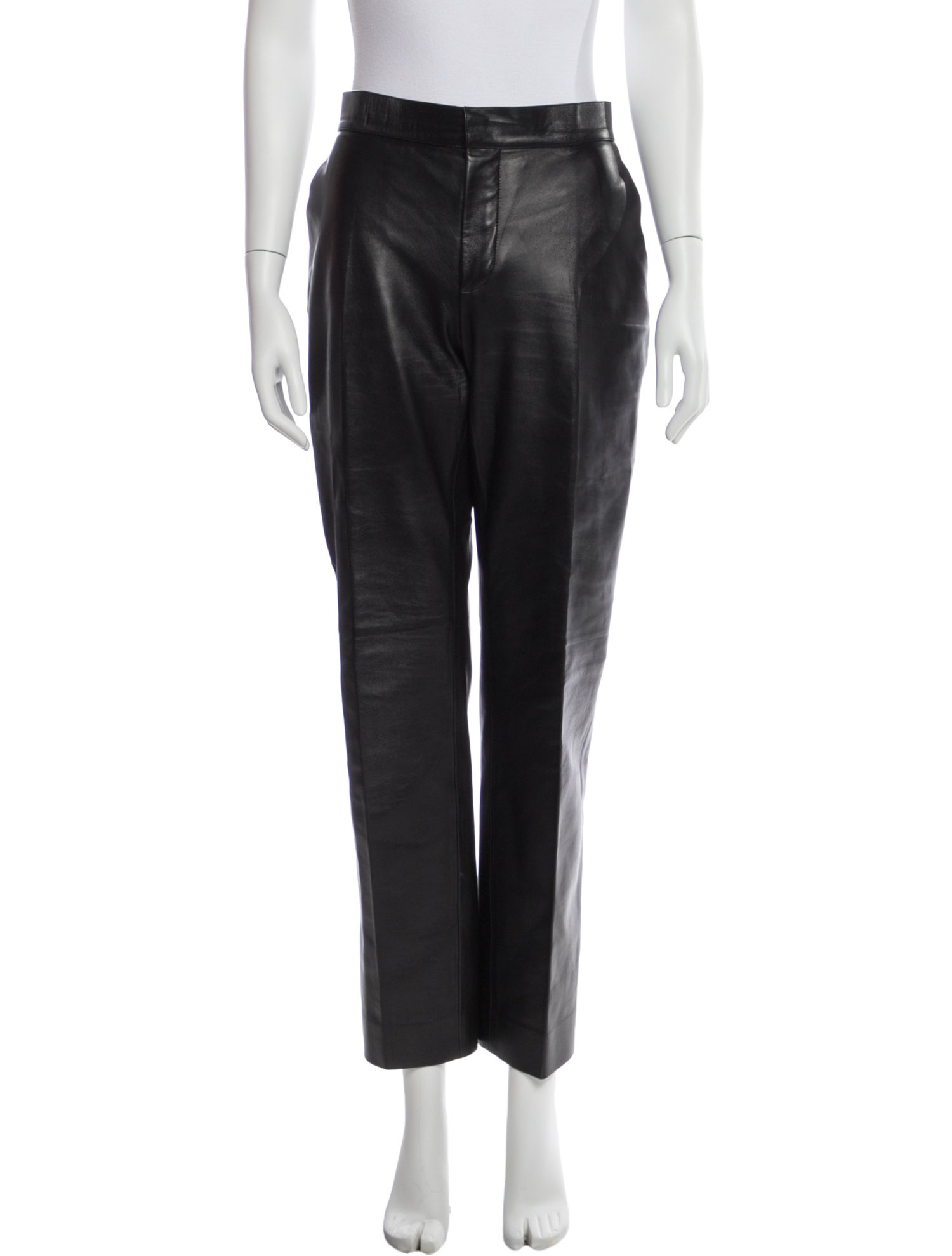 Chloé Lamb Leather Straight Leg Pants