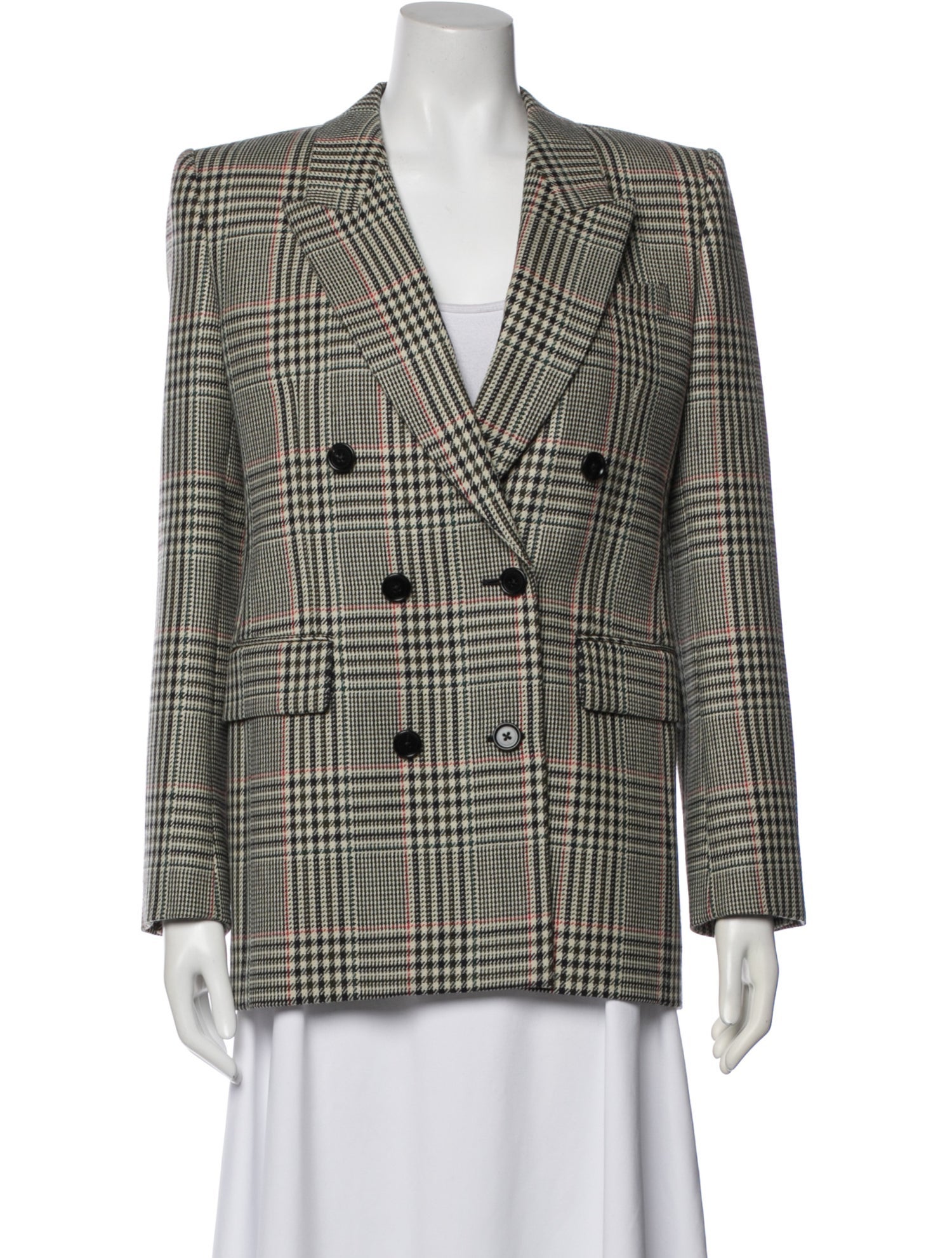 Chloé Virgin Wool Plaid Print Blazer
