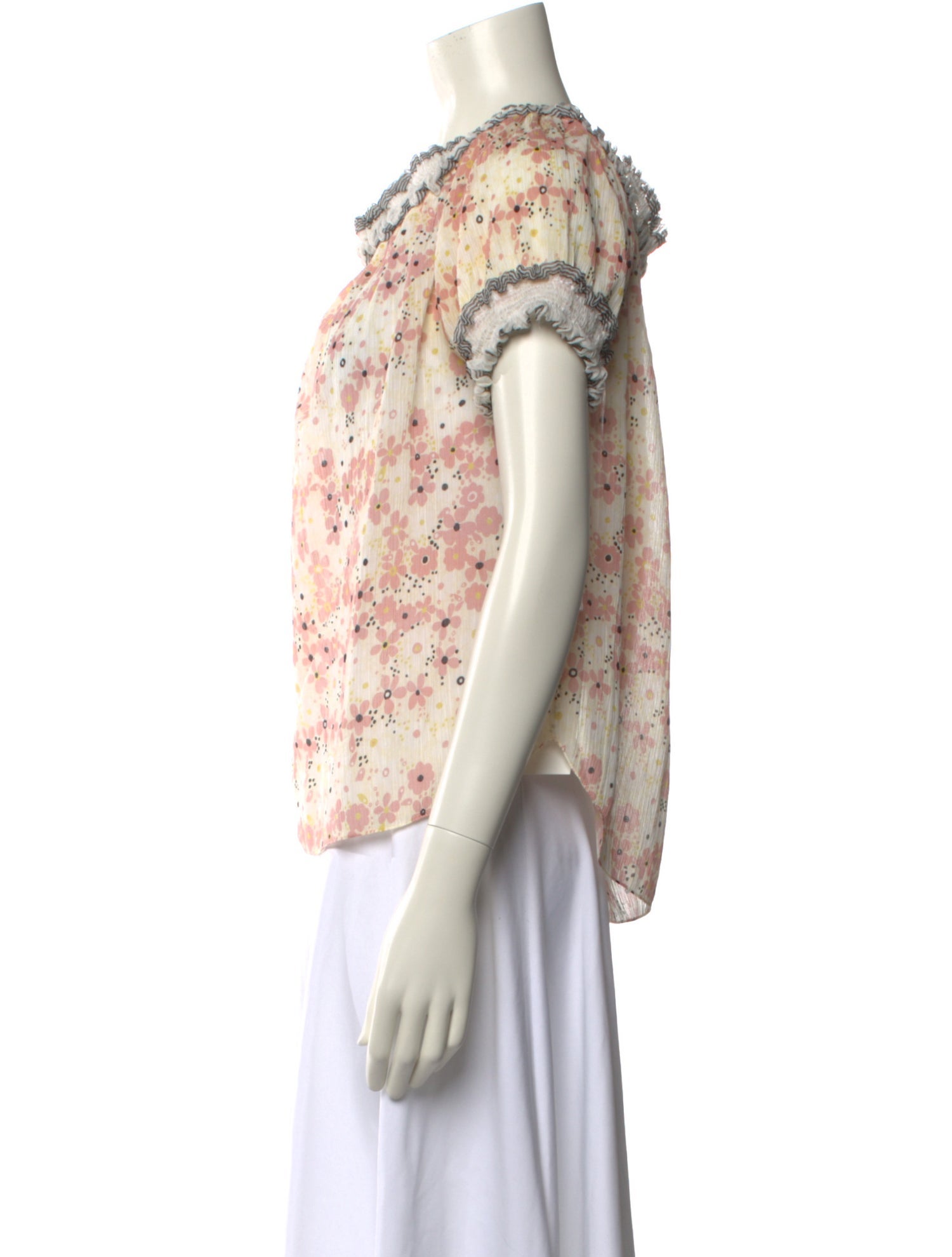 Chloé Floral Print Cowl Neck Blouse