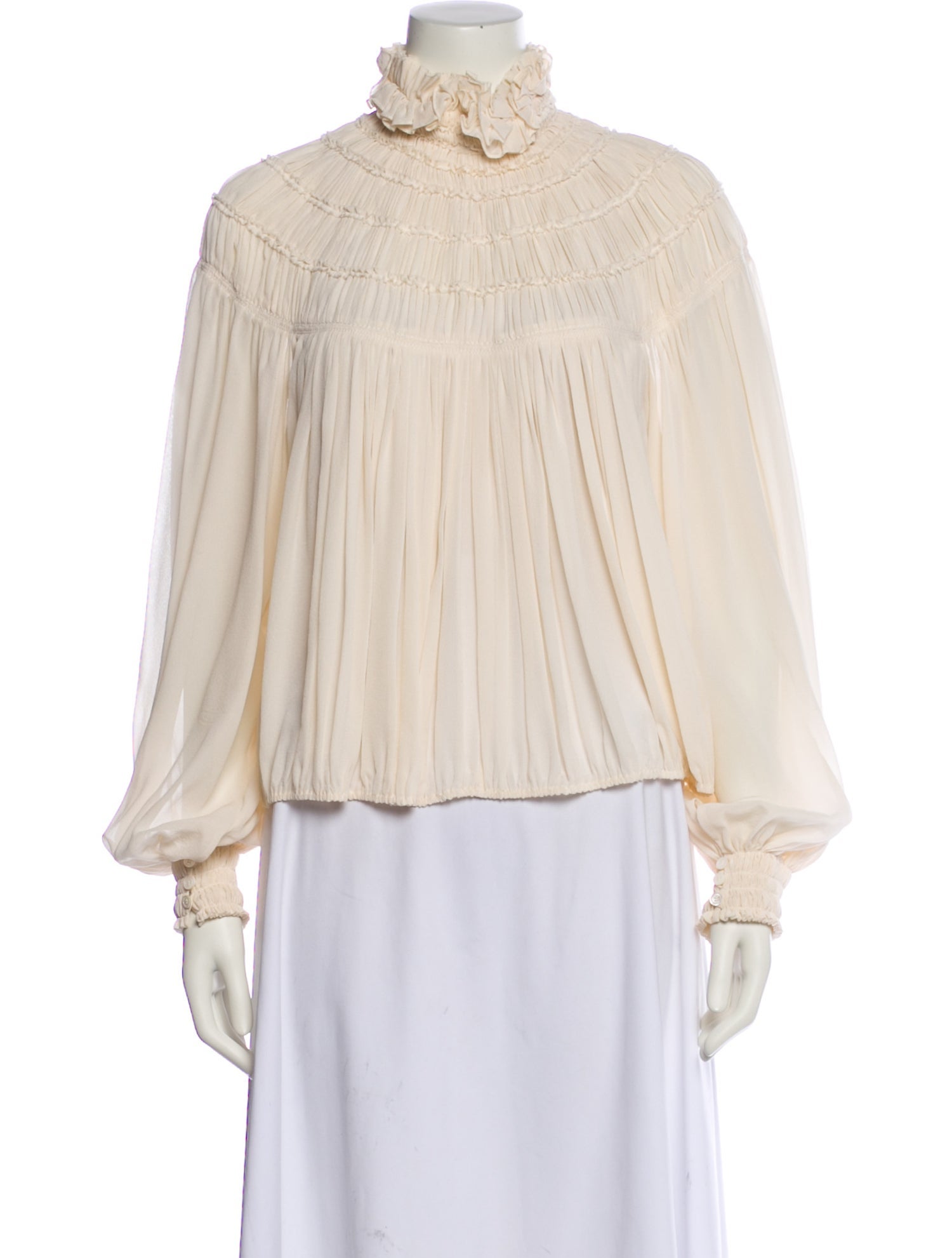 Chloé Silk Mock Neck Blouse