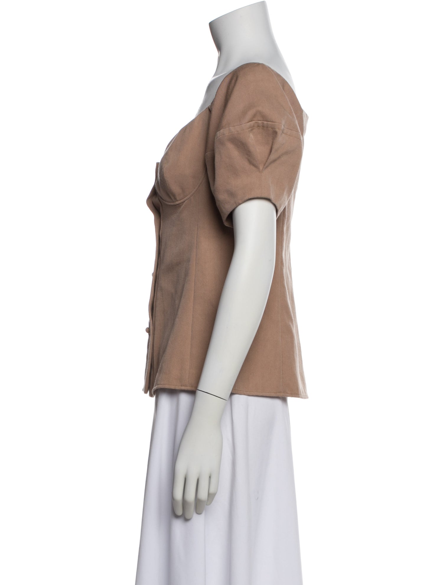 Chloé Virgin Wool V-Neck Button-Up Top