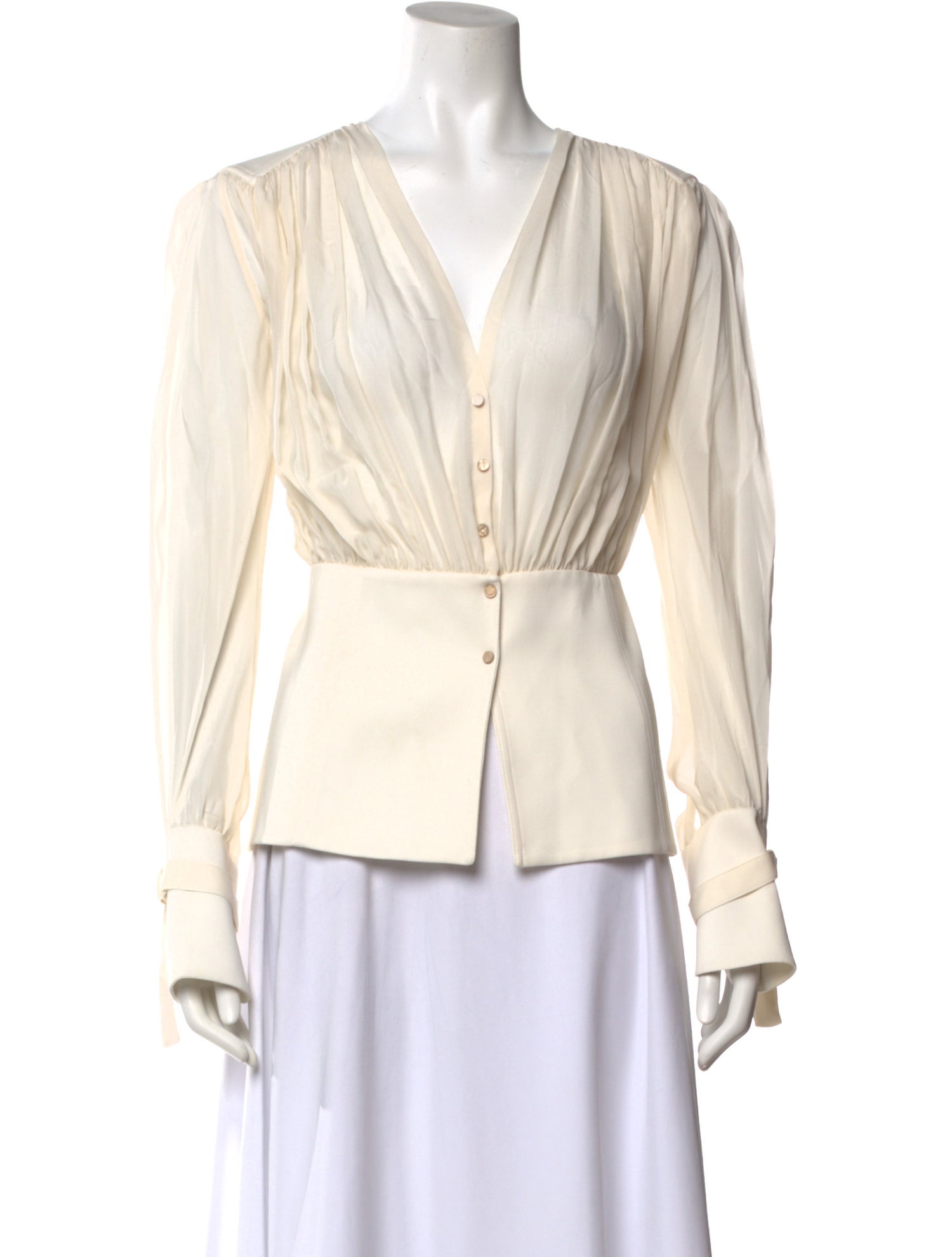 Chloé Silk V-Neck Blouse