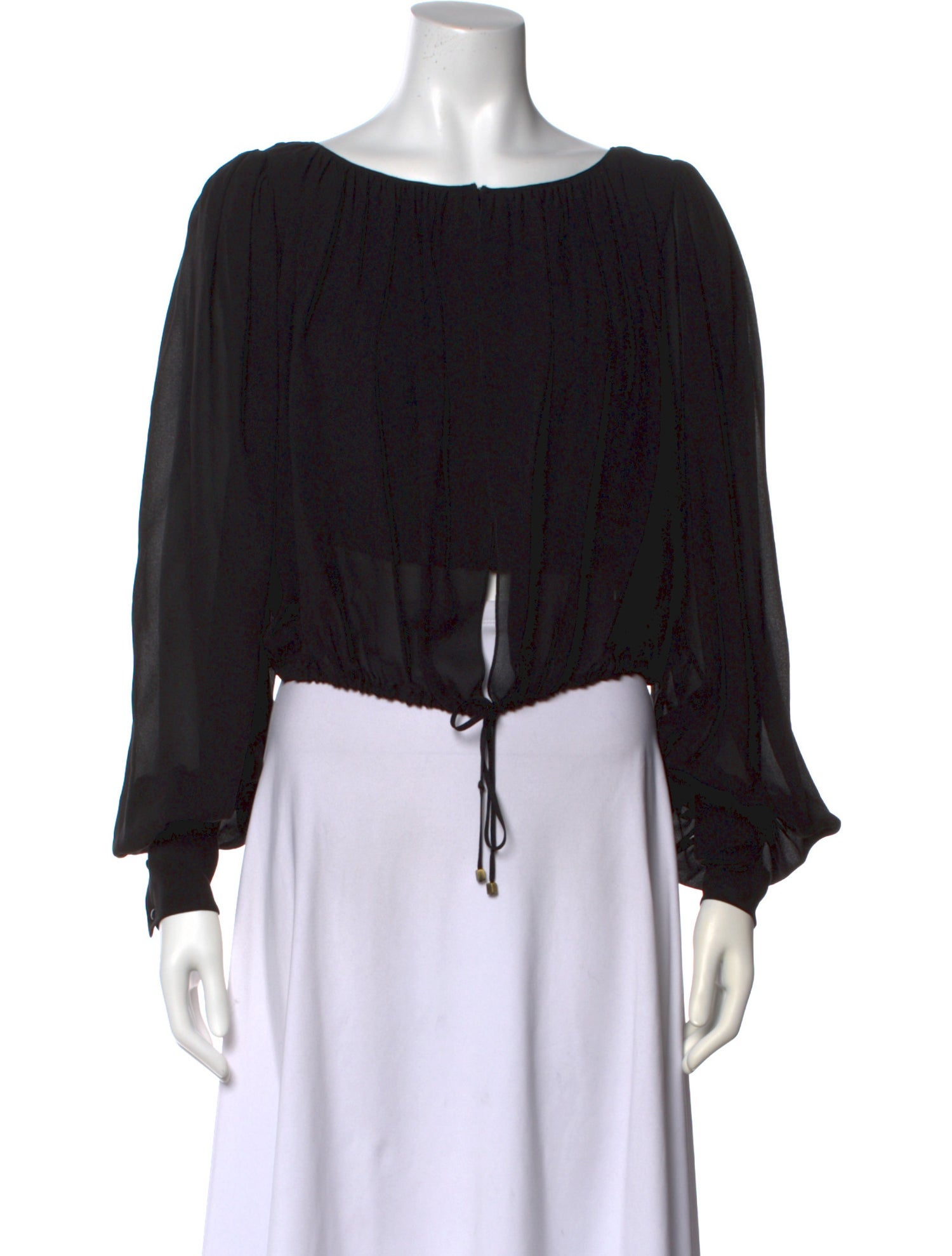 Chloé Silk Bateau Neckline Crop Top