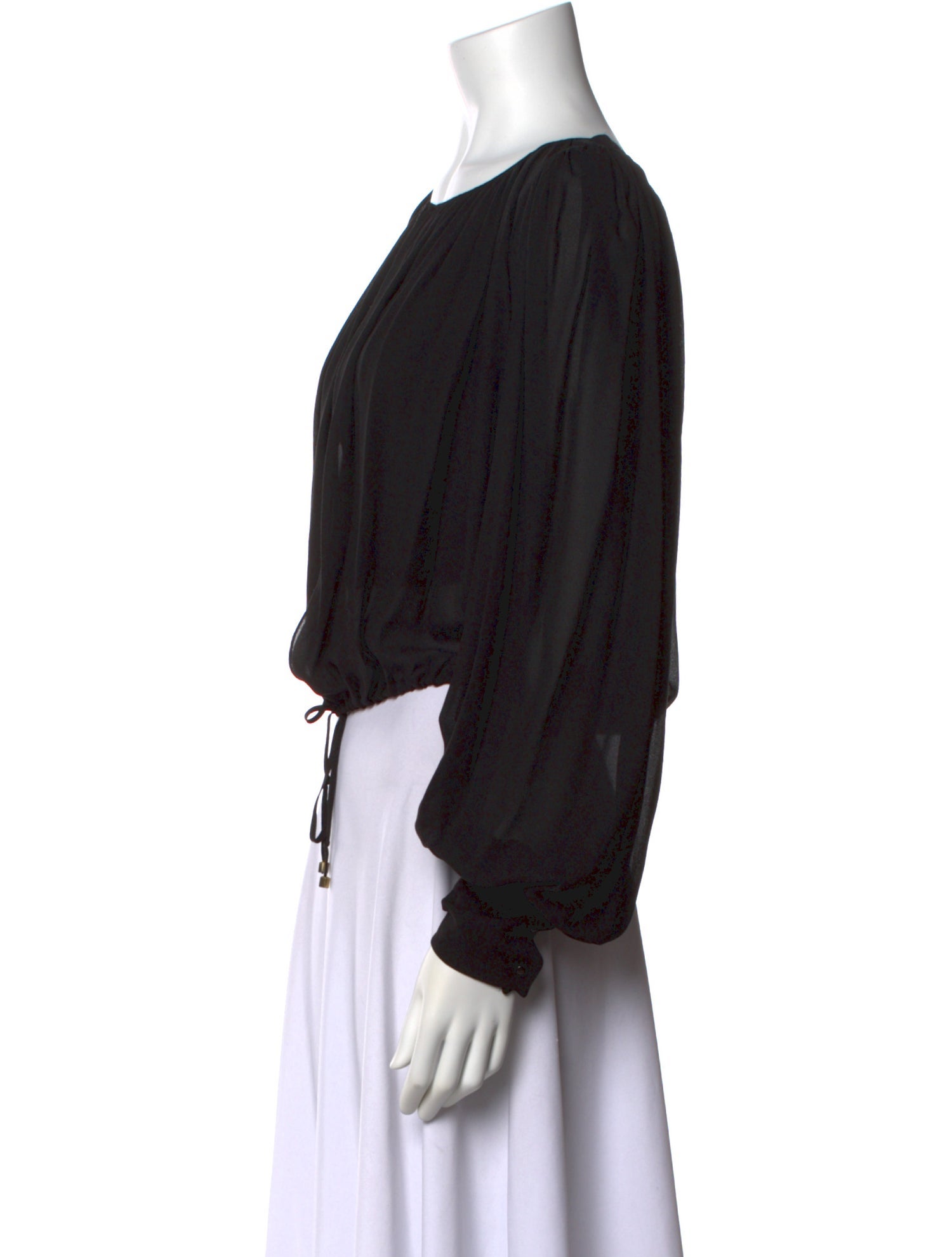 Chloé Silk Bateau Neckline Crop Top