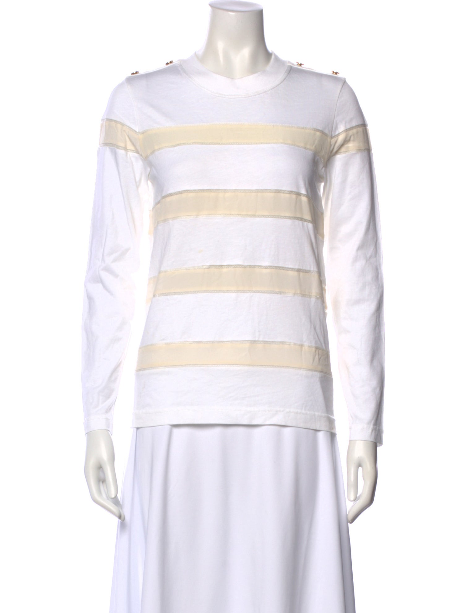 Chloé Striped Crew Neck Top