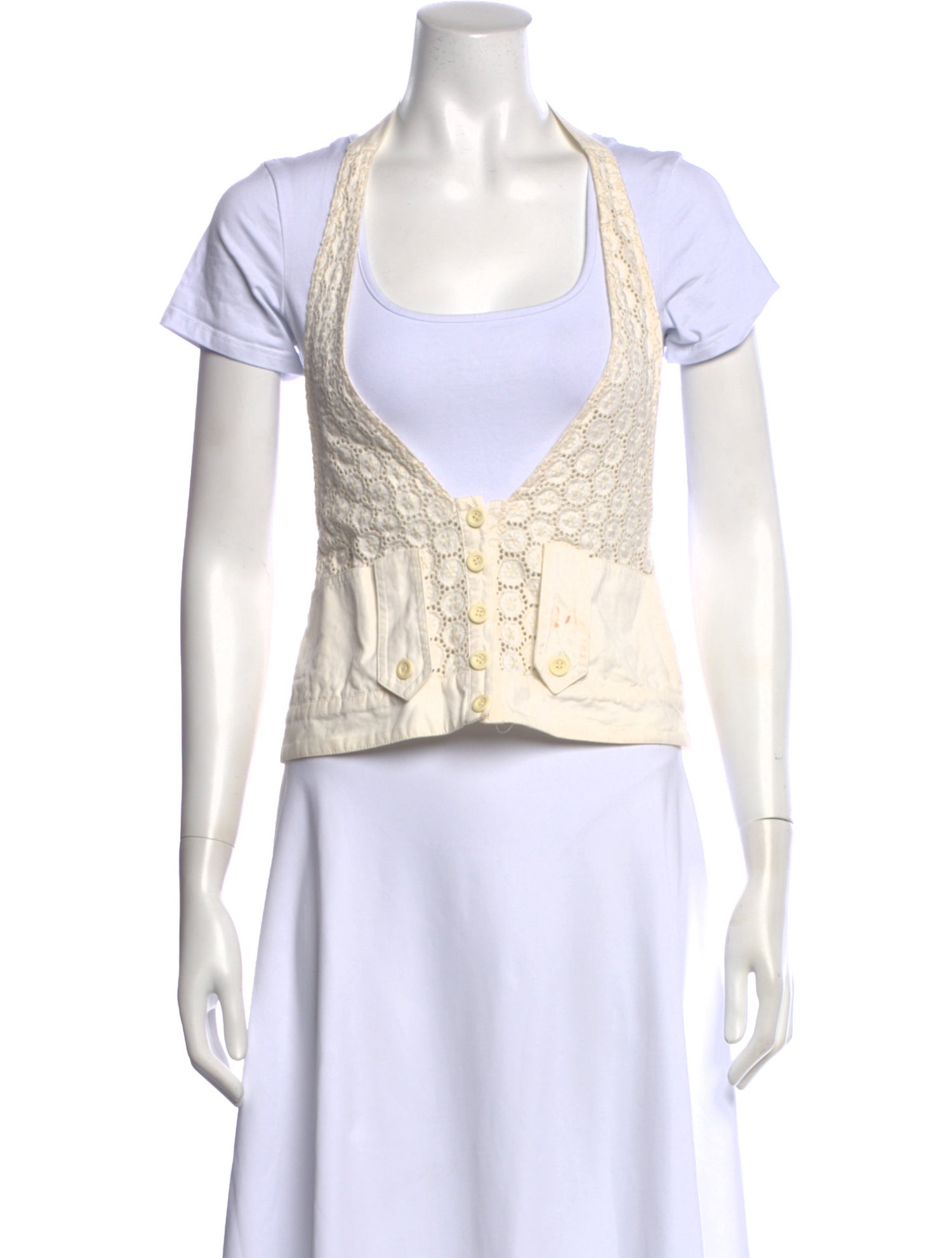Chloé Lace Pattern Halterneck Top