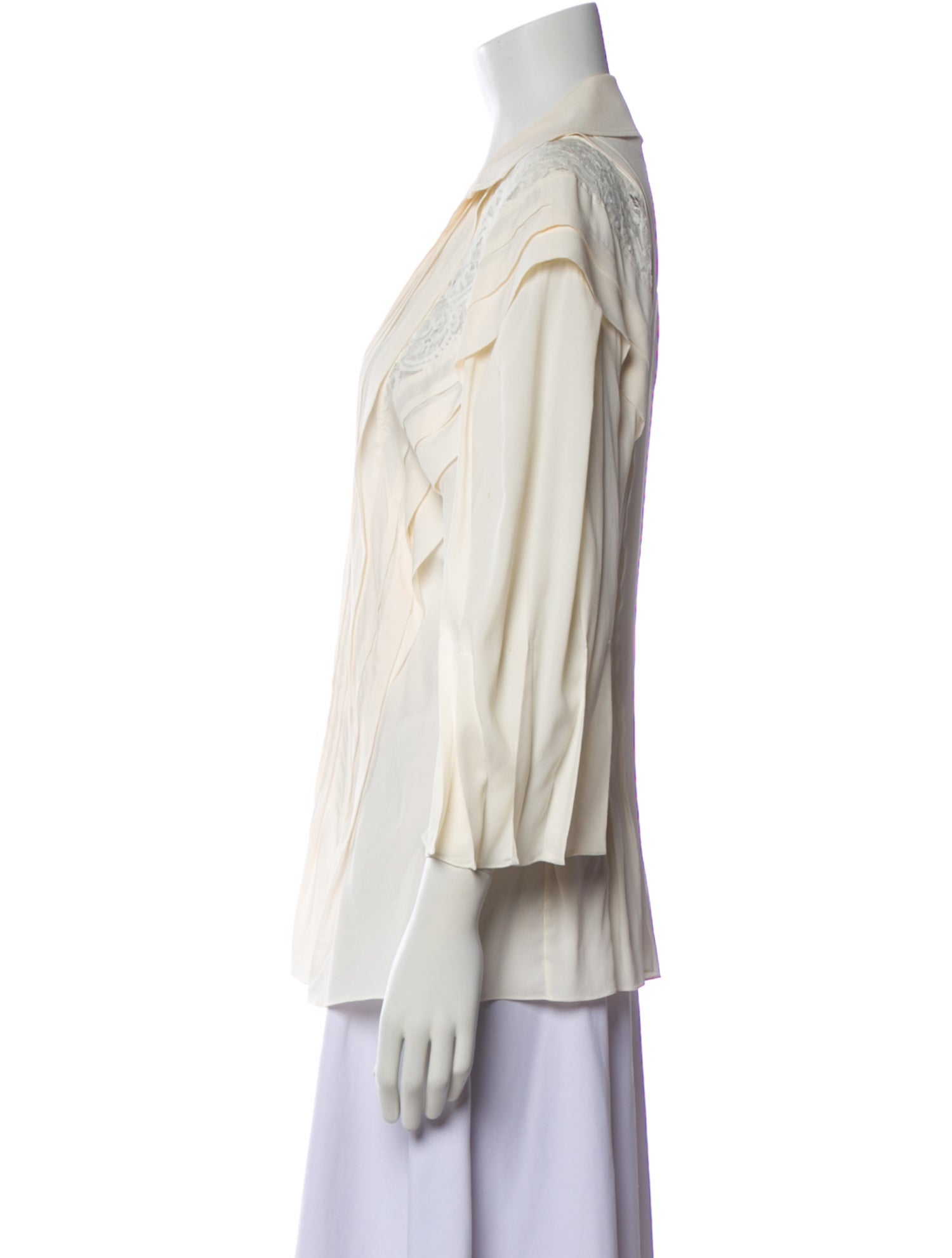 Chloé Lace Pattern V-Neck Blouse