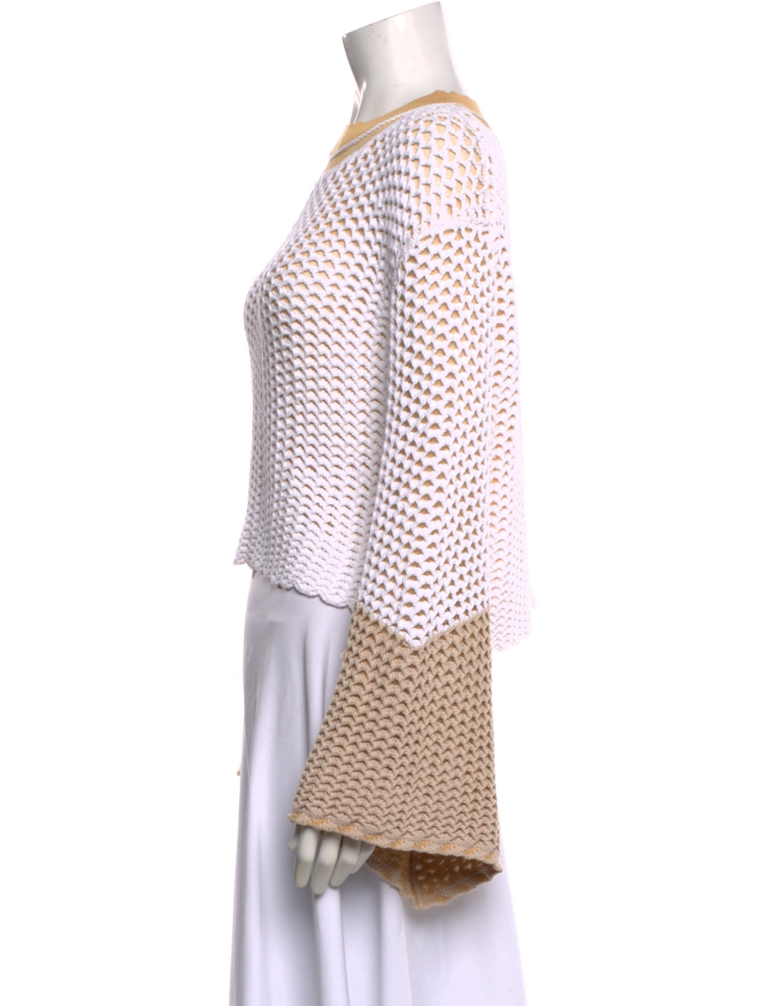 Chloé Colorblock Pattern Crew Neck Top