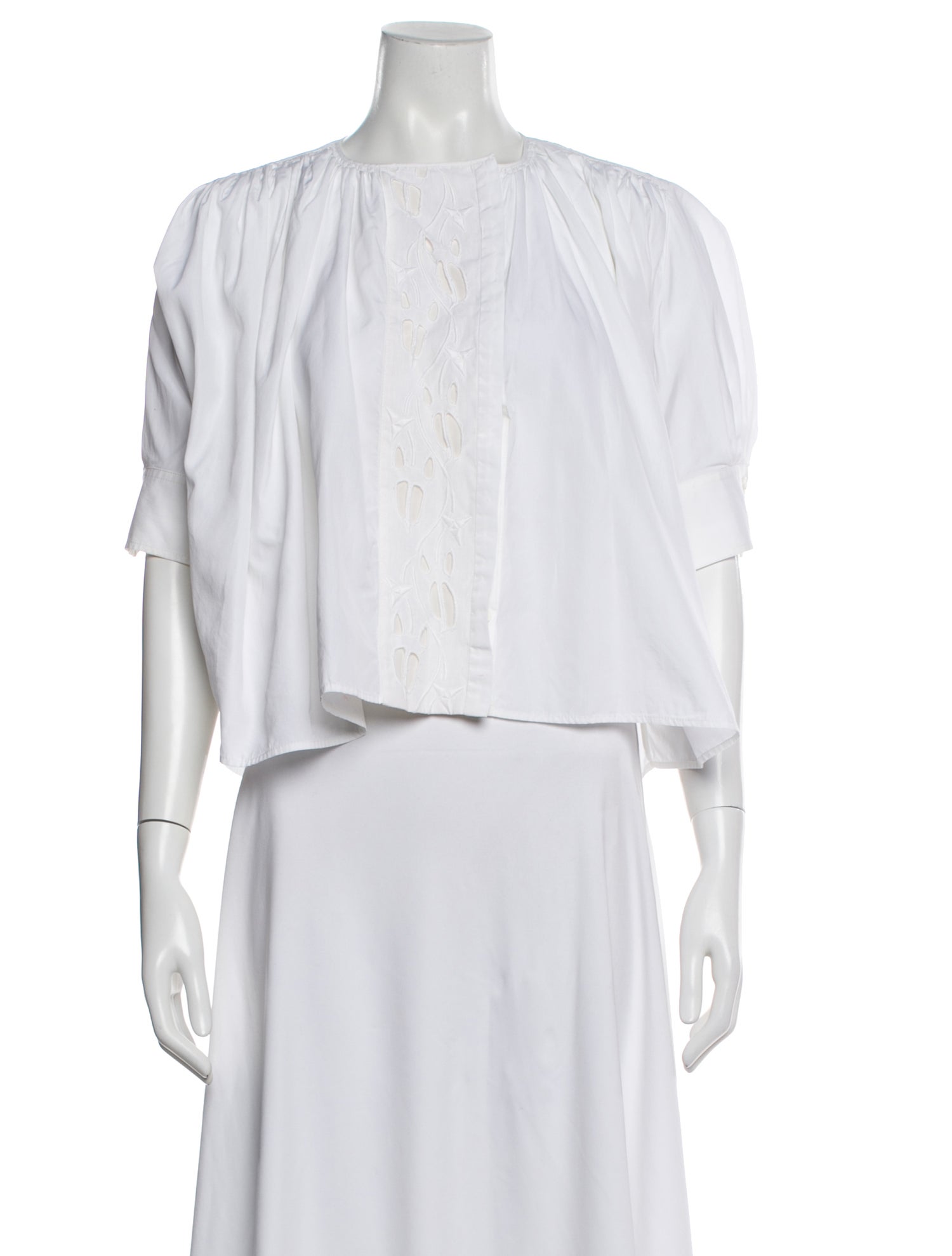 Chloé Lace Pattern Crew Neck Blouse