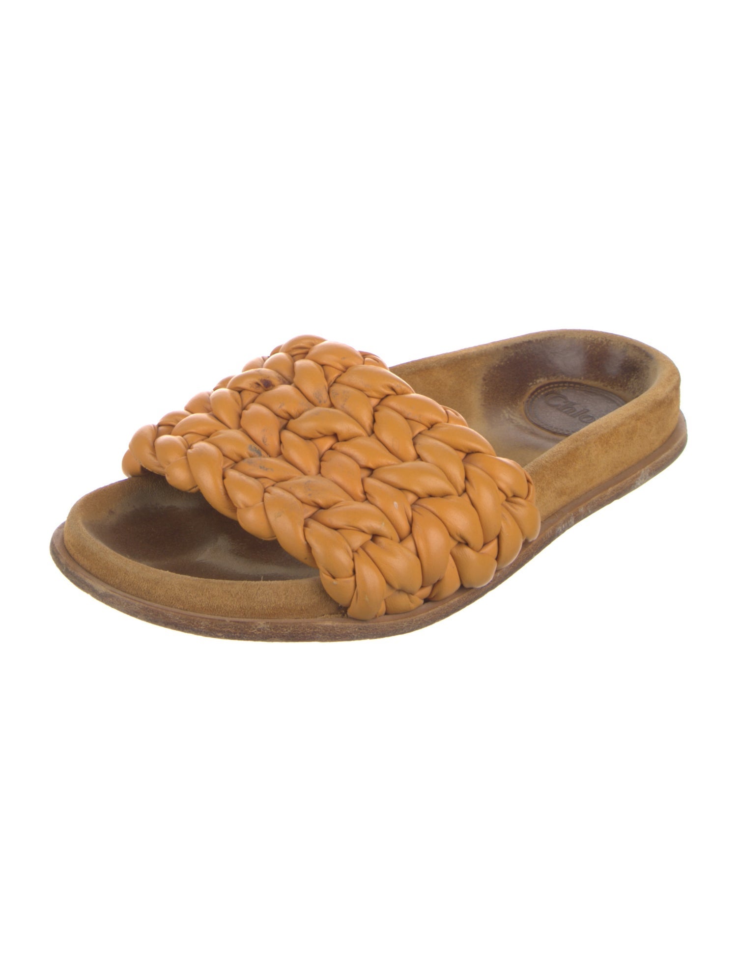 Chloé Leather Braided Accents Slides