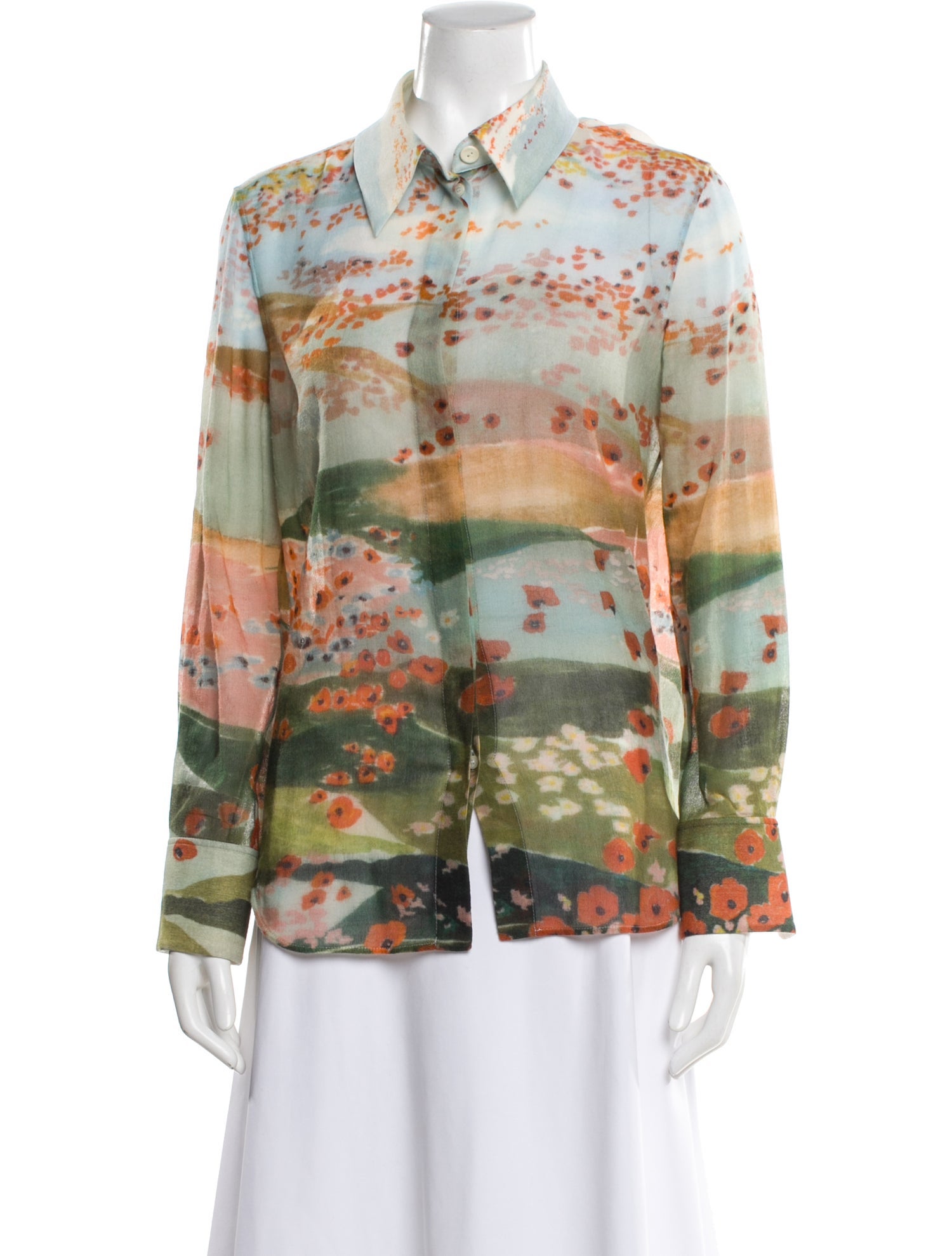 Chloé Virgin Wool Floral Print Blouse