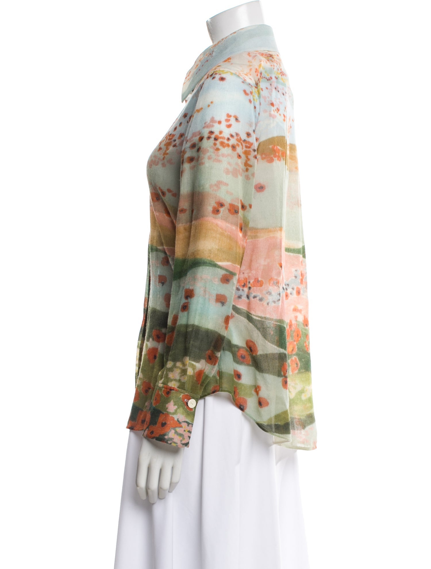 Chloé Virgin Wool Floral Print Blouse