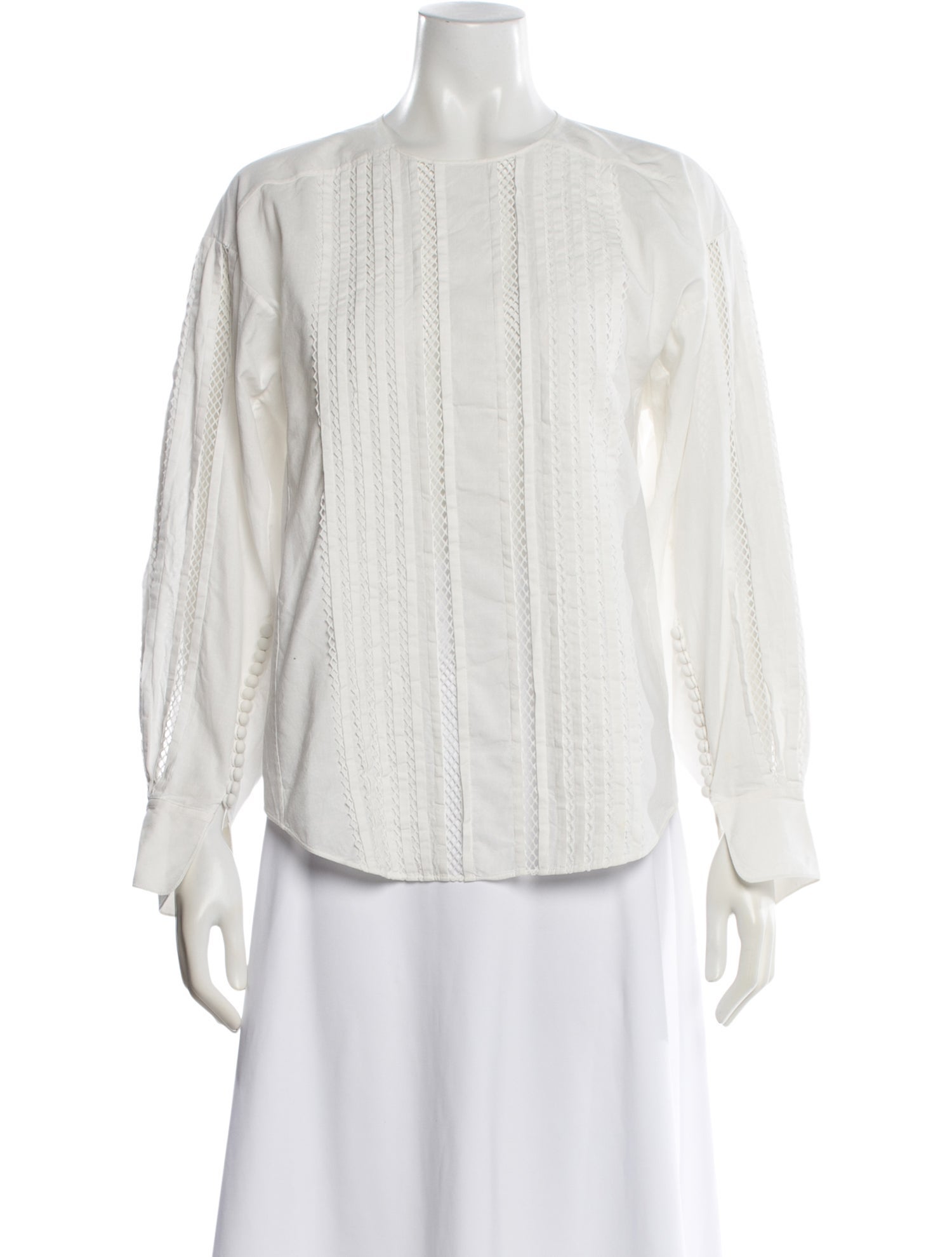 Chloé Crew Neck Long Sleeve Blouse