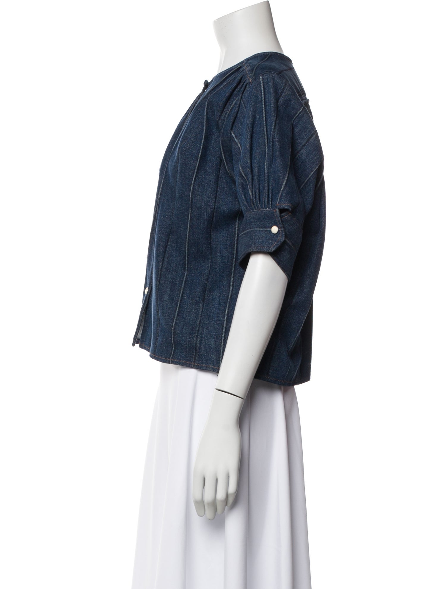 Chloé Striped Crew Neck Blouse