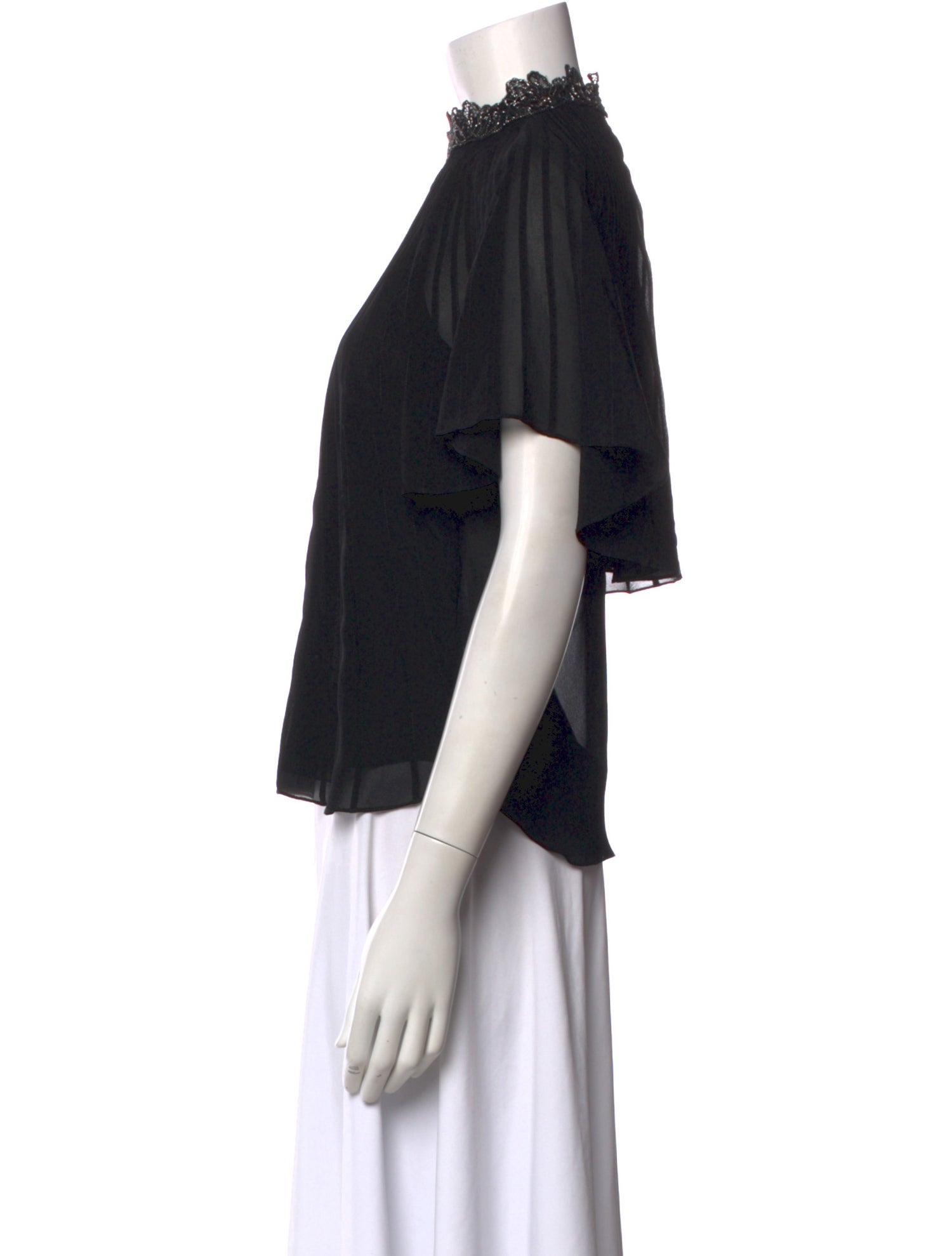 Chloé Silk Mock Neck Blouse