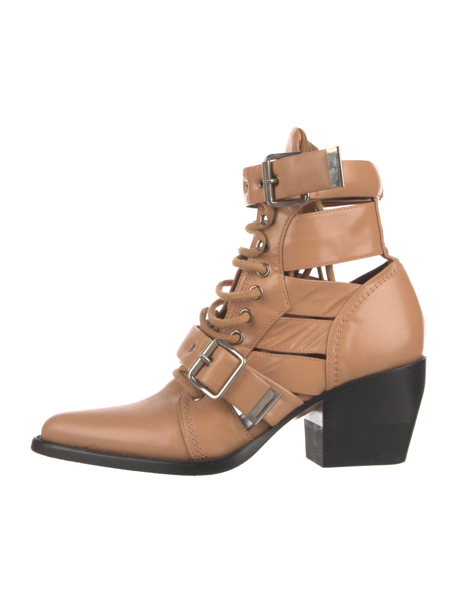Chloé Leather Lace-Up Boots
