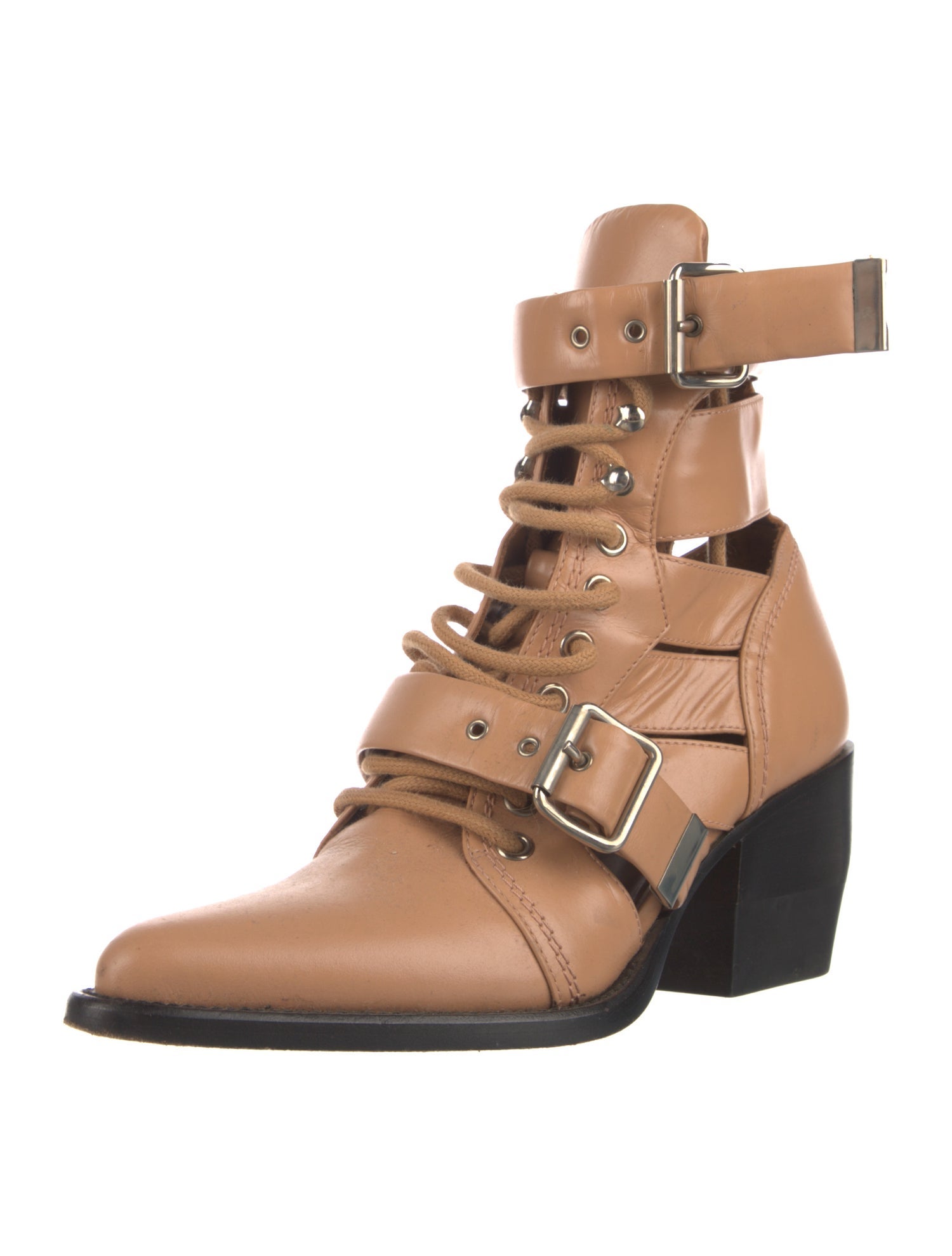 Chloé Leather Lace-Up Boots