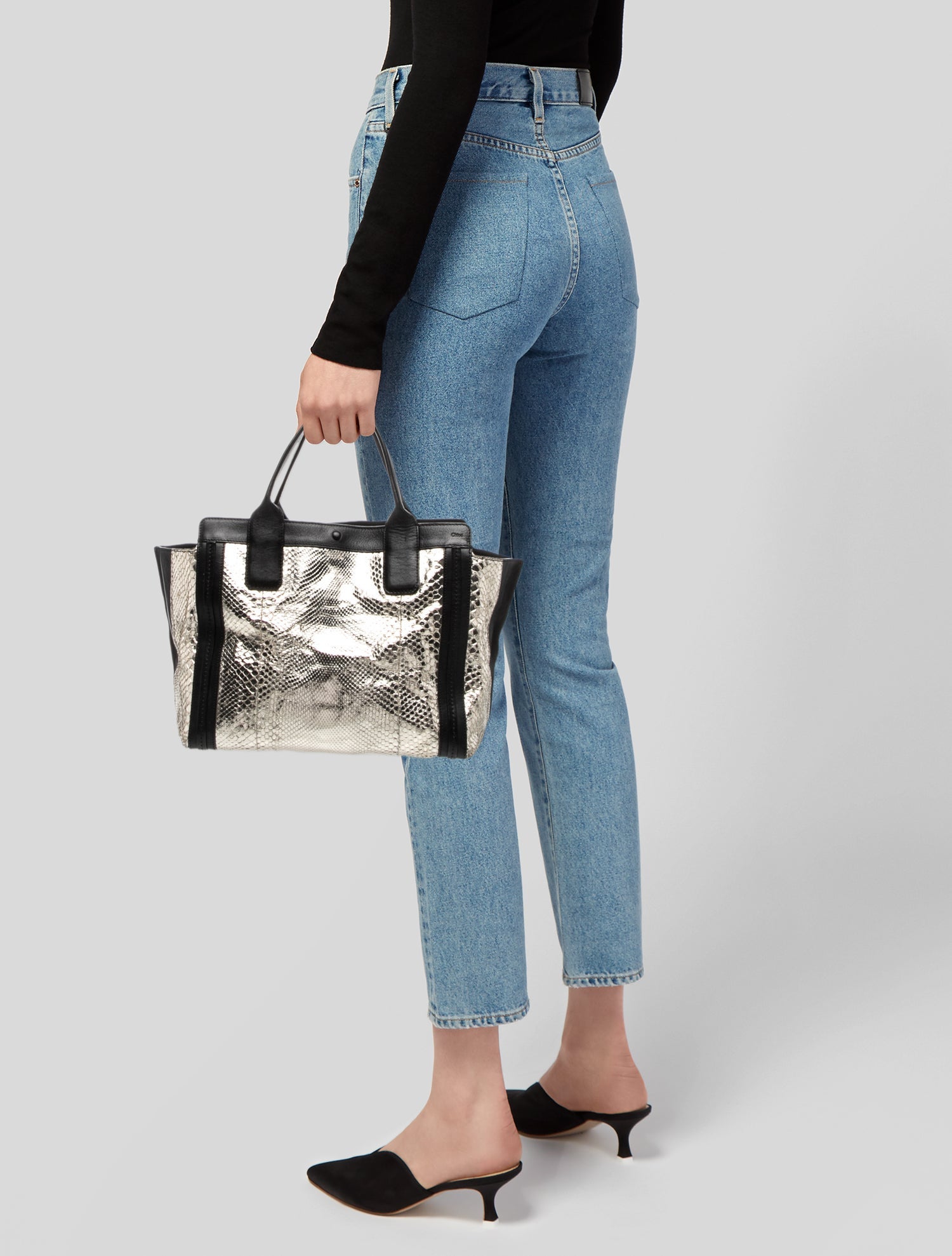 Chloé Embossed Leather Top Handle Bag