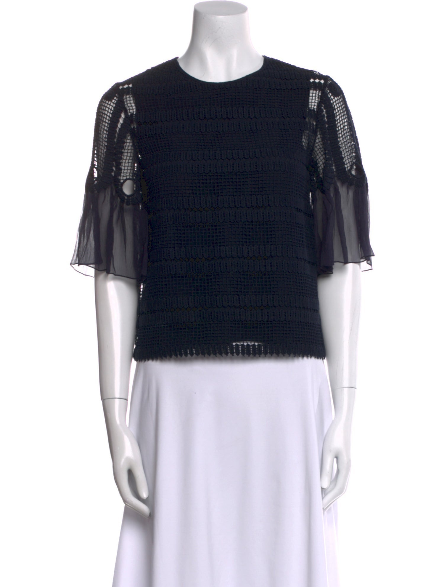 Chloé Silk Crew Neck Crop Top