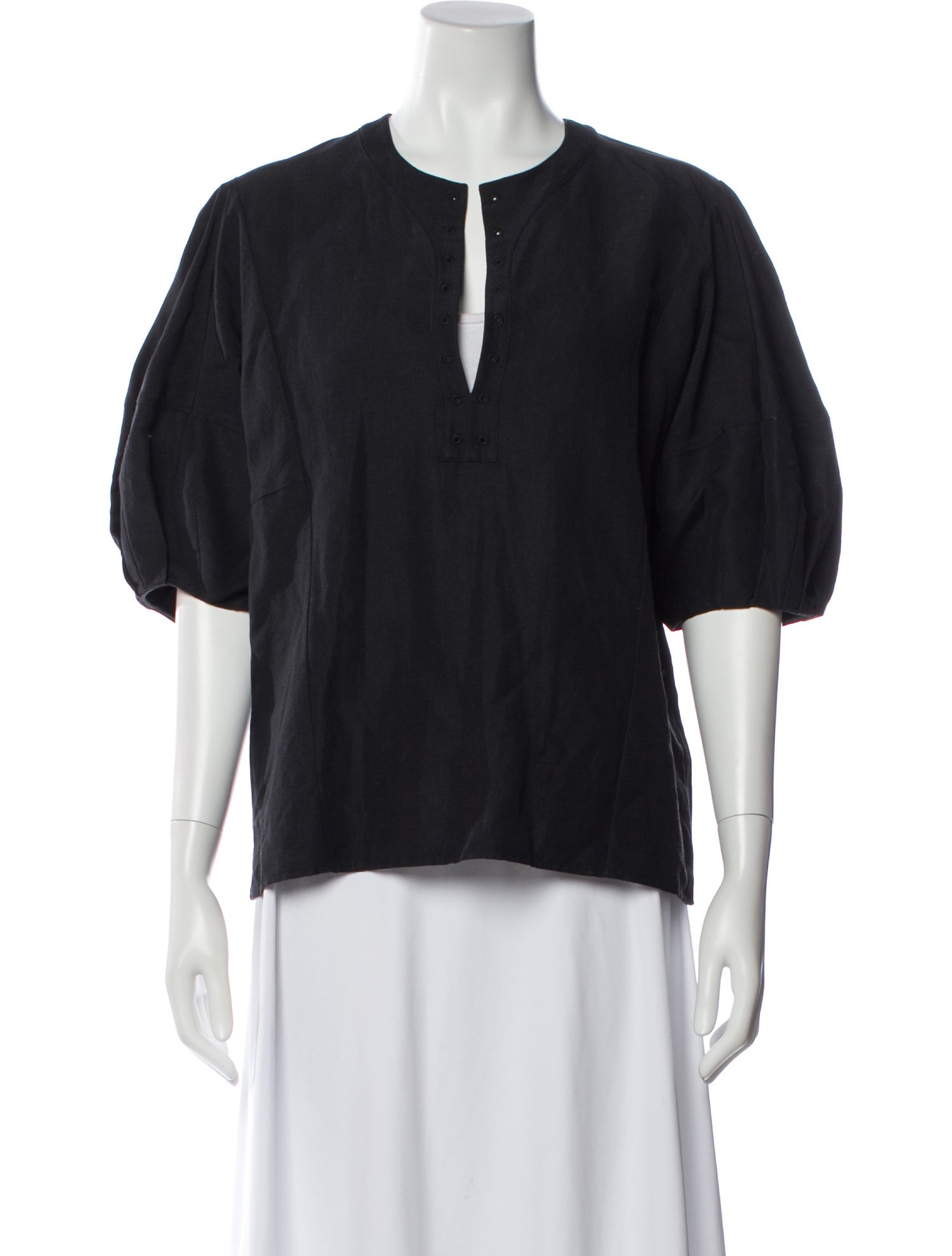 Chloé Linen V-Neck Blouse