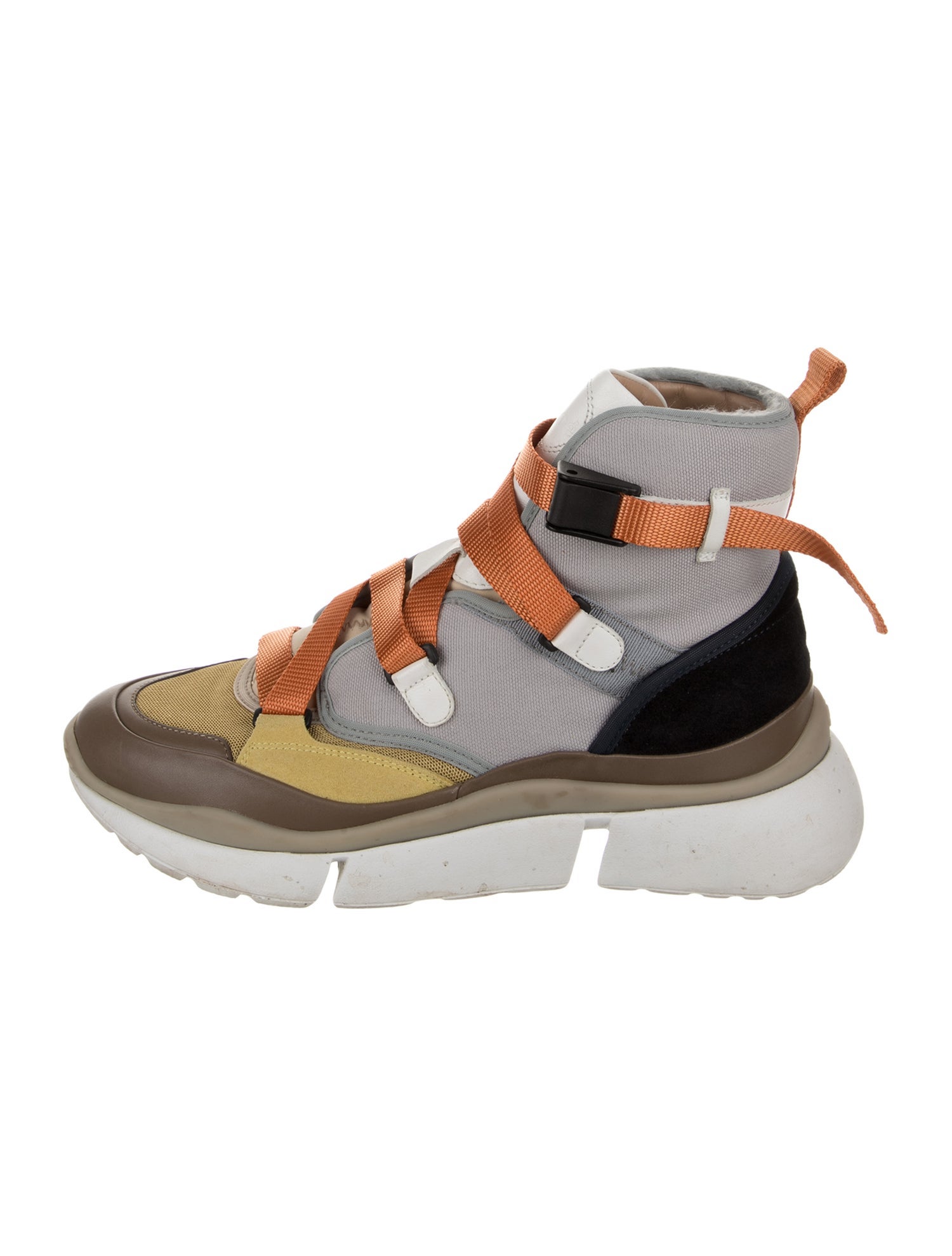 Chloé Canvas Colorblock Pattern Sneakers