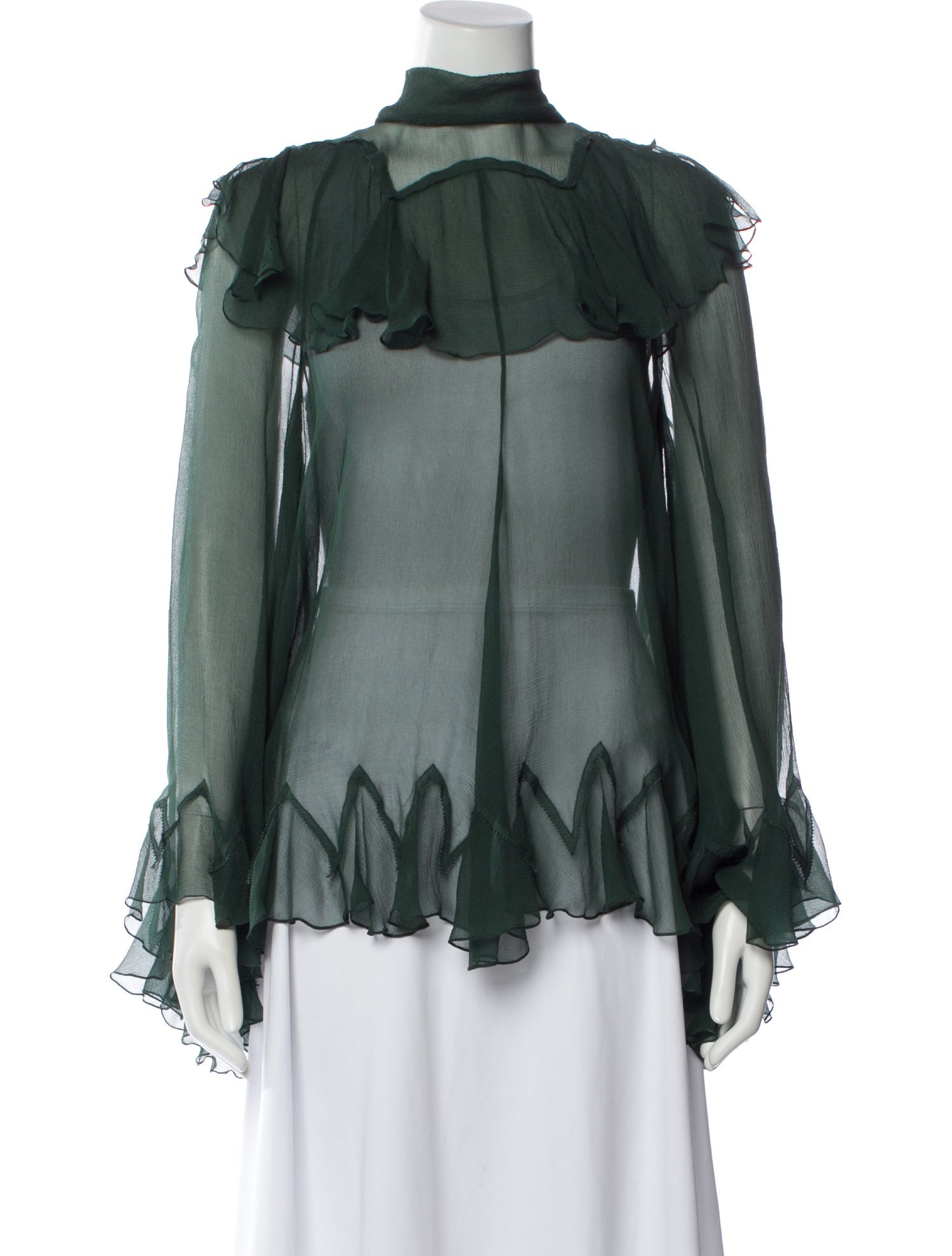 Chloé Silk Mock Neck Blouse