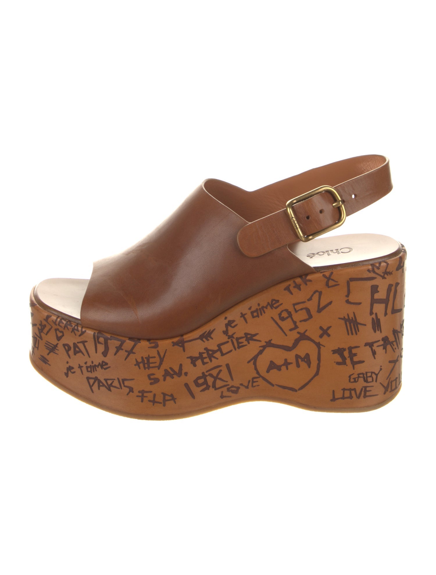 Chloé Leather Slingback Sandals