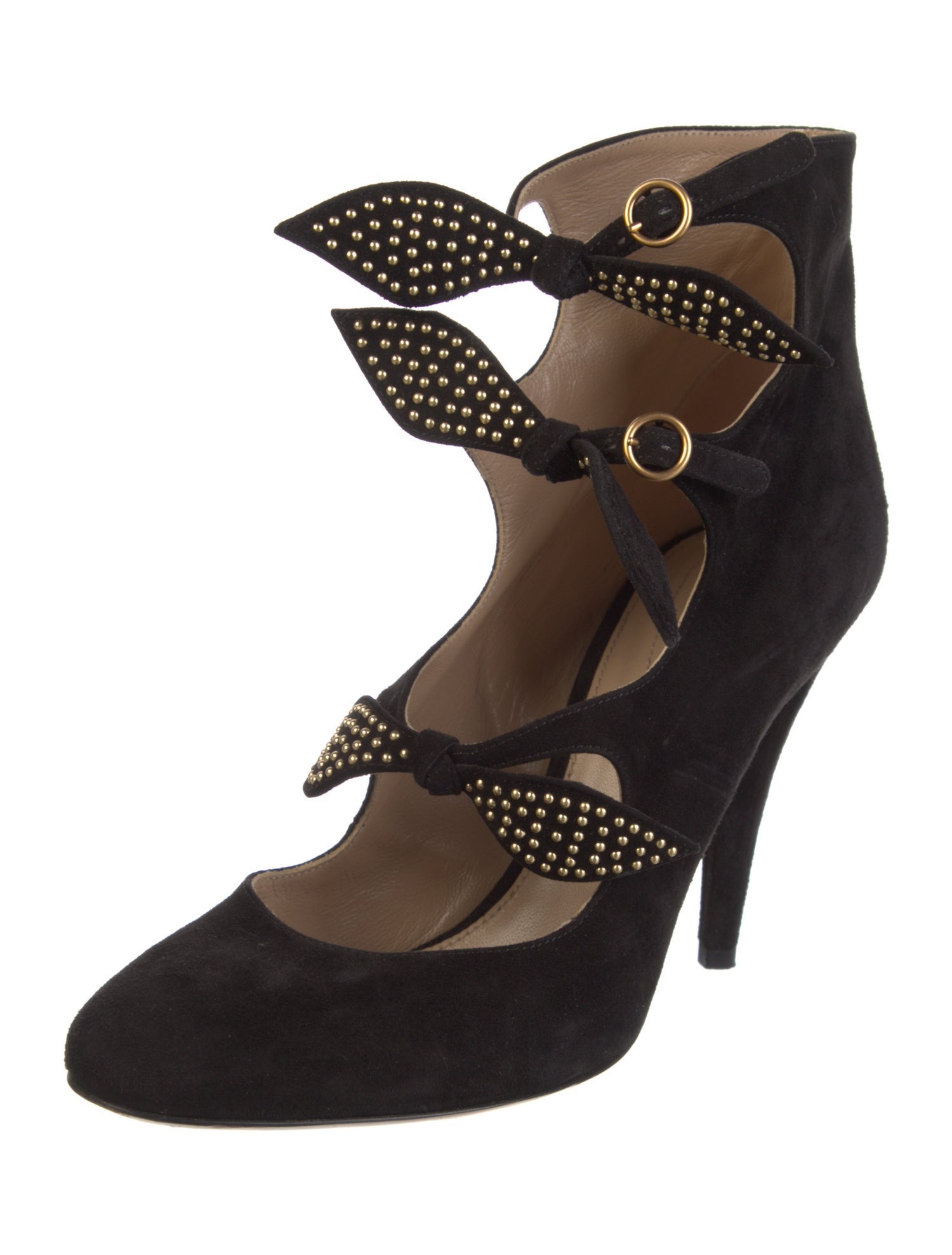 Chloé Suede Bow Accents Pumps