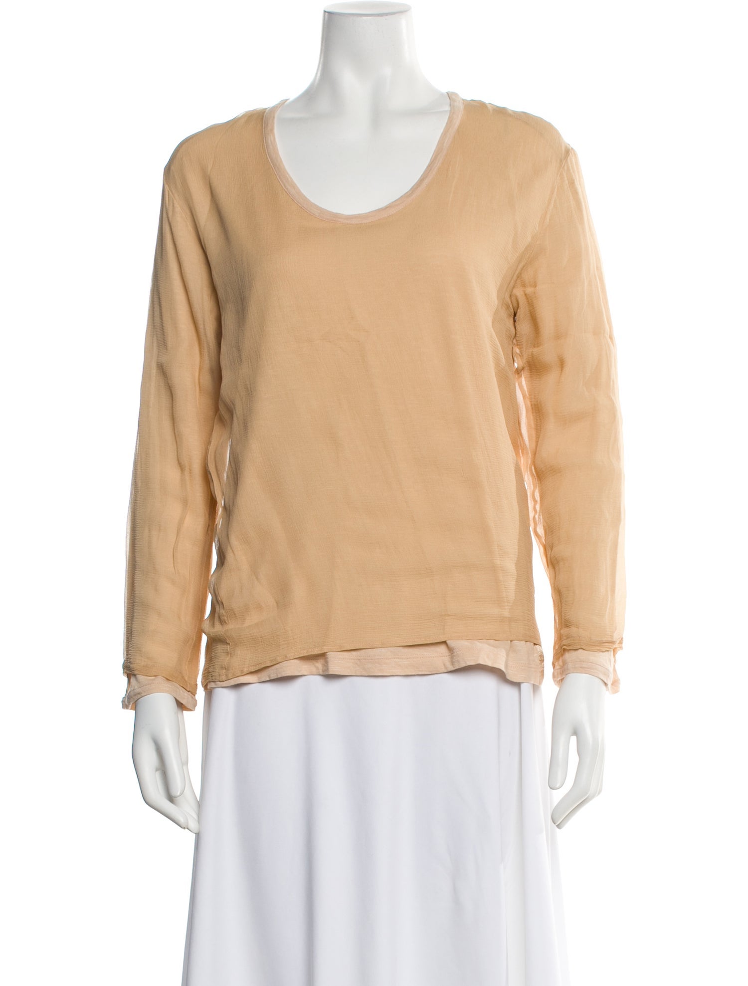 Chloé Scoop Neck Long Sleeve Top