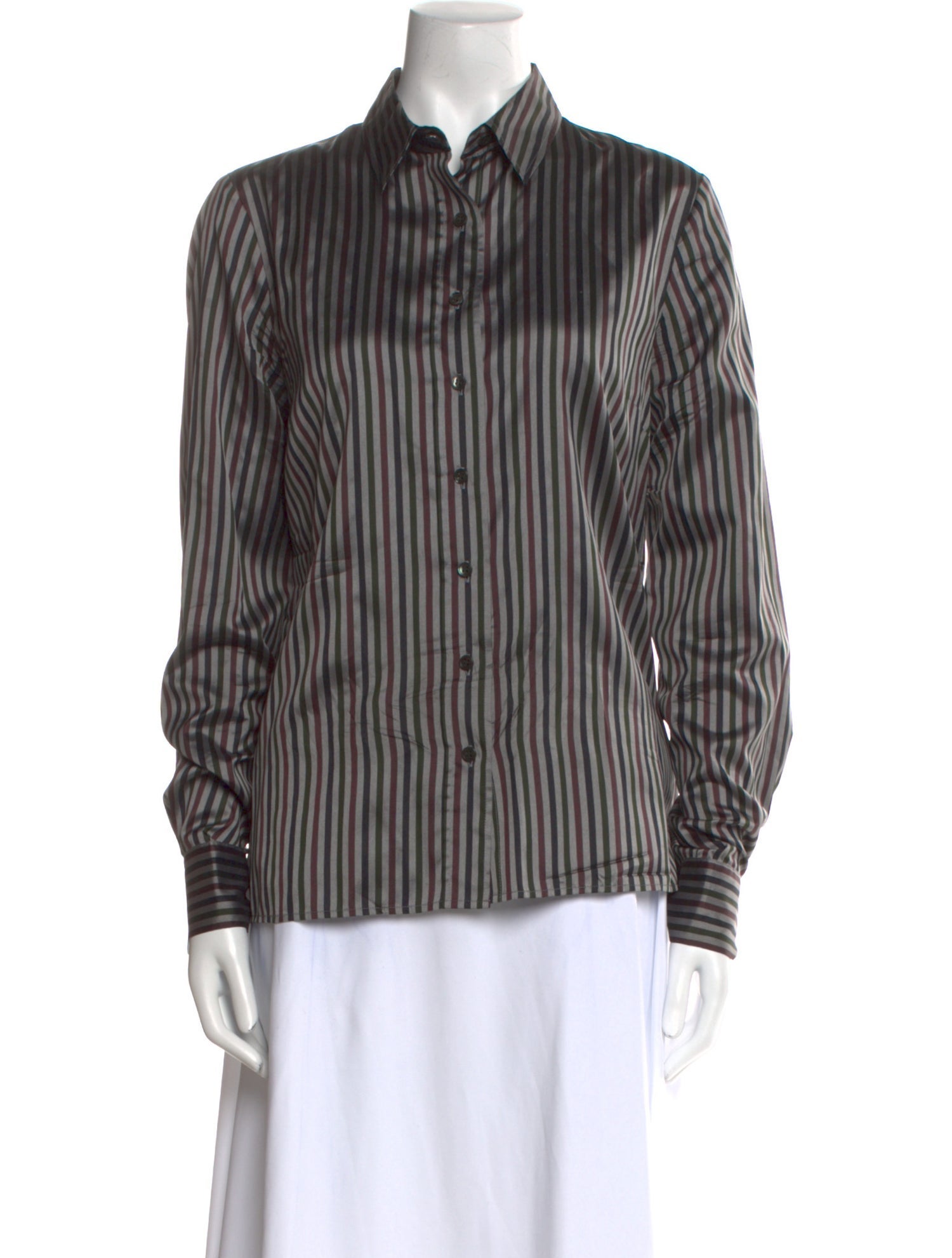 Chloé Silk Striped Button-Up Top