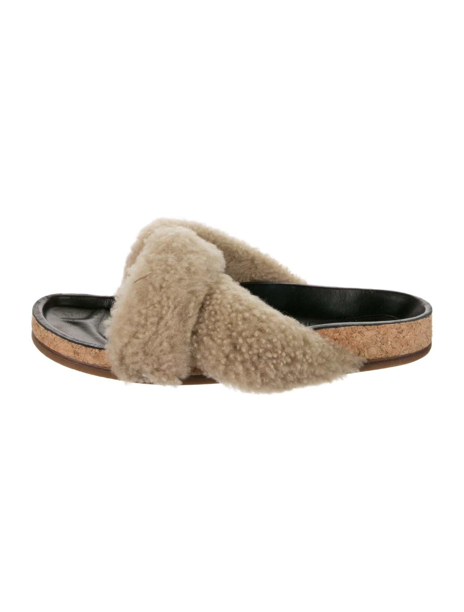 Chloé Shearling Fur Trim Slides