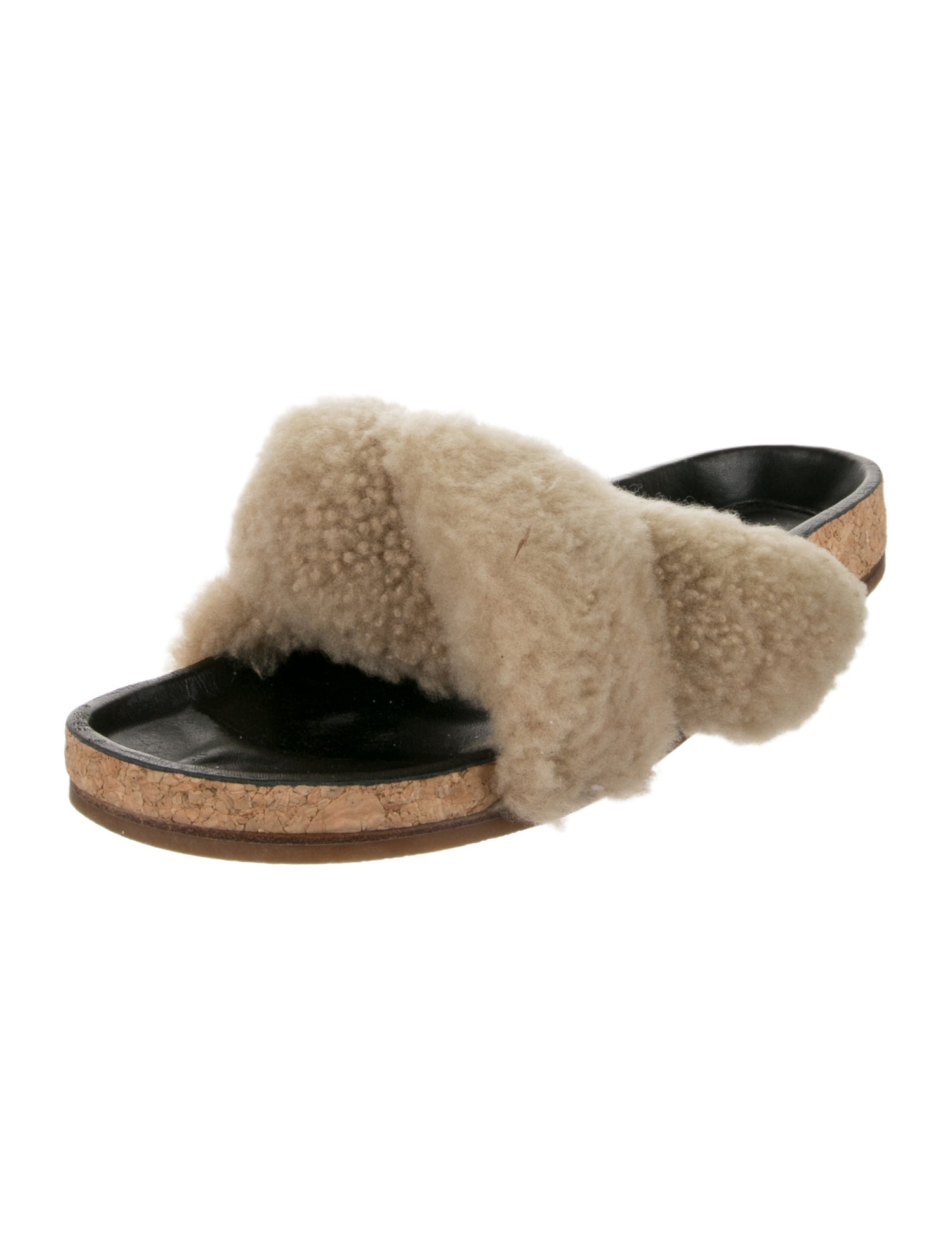 Chloé Shearling Fur Trim Slides